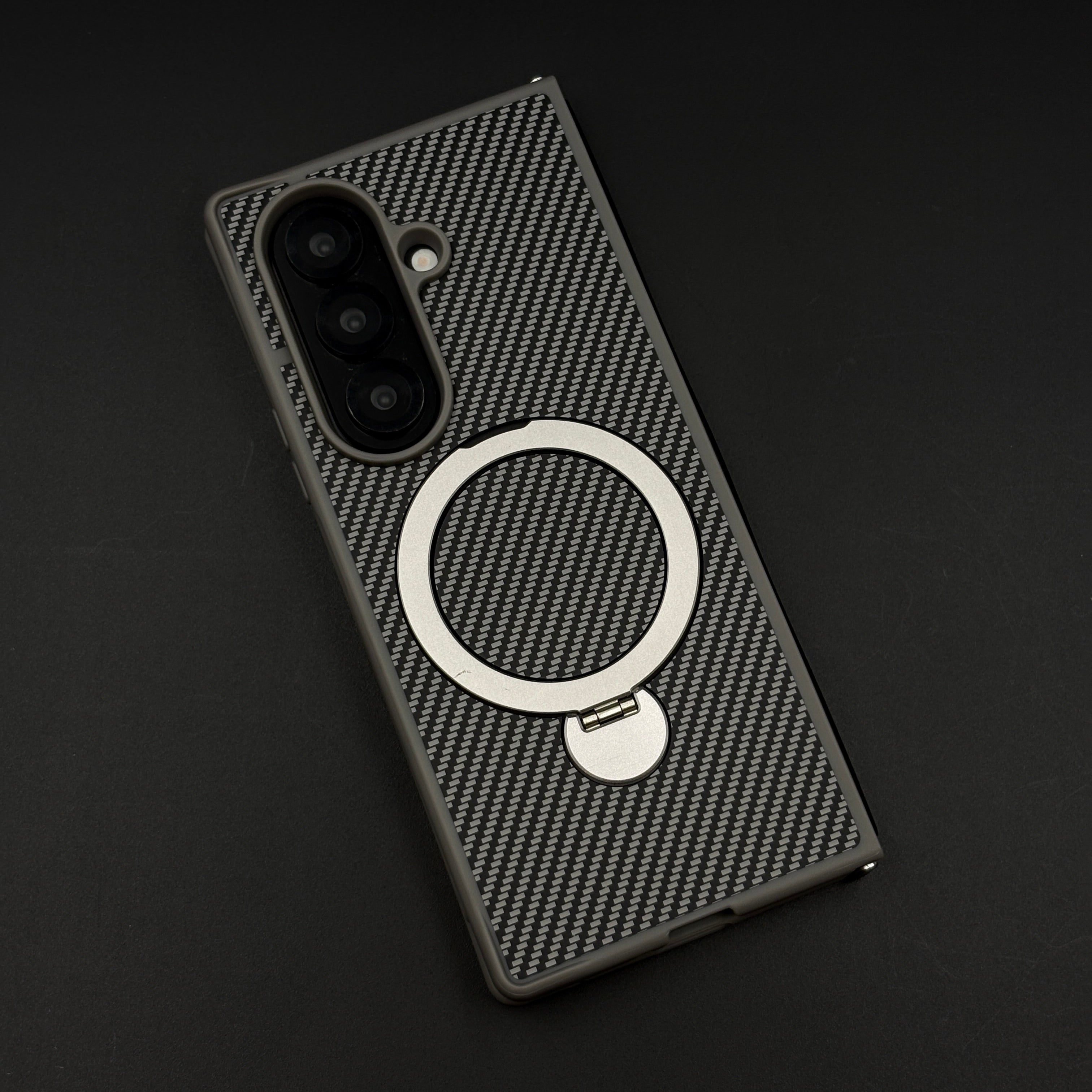 Carbon Fiber MagSafe Case for Samsung Galaxy Z Fold 6 | Rotating Ring Stand | Ultra Slim & Magnetic