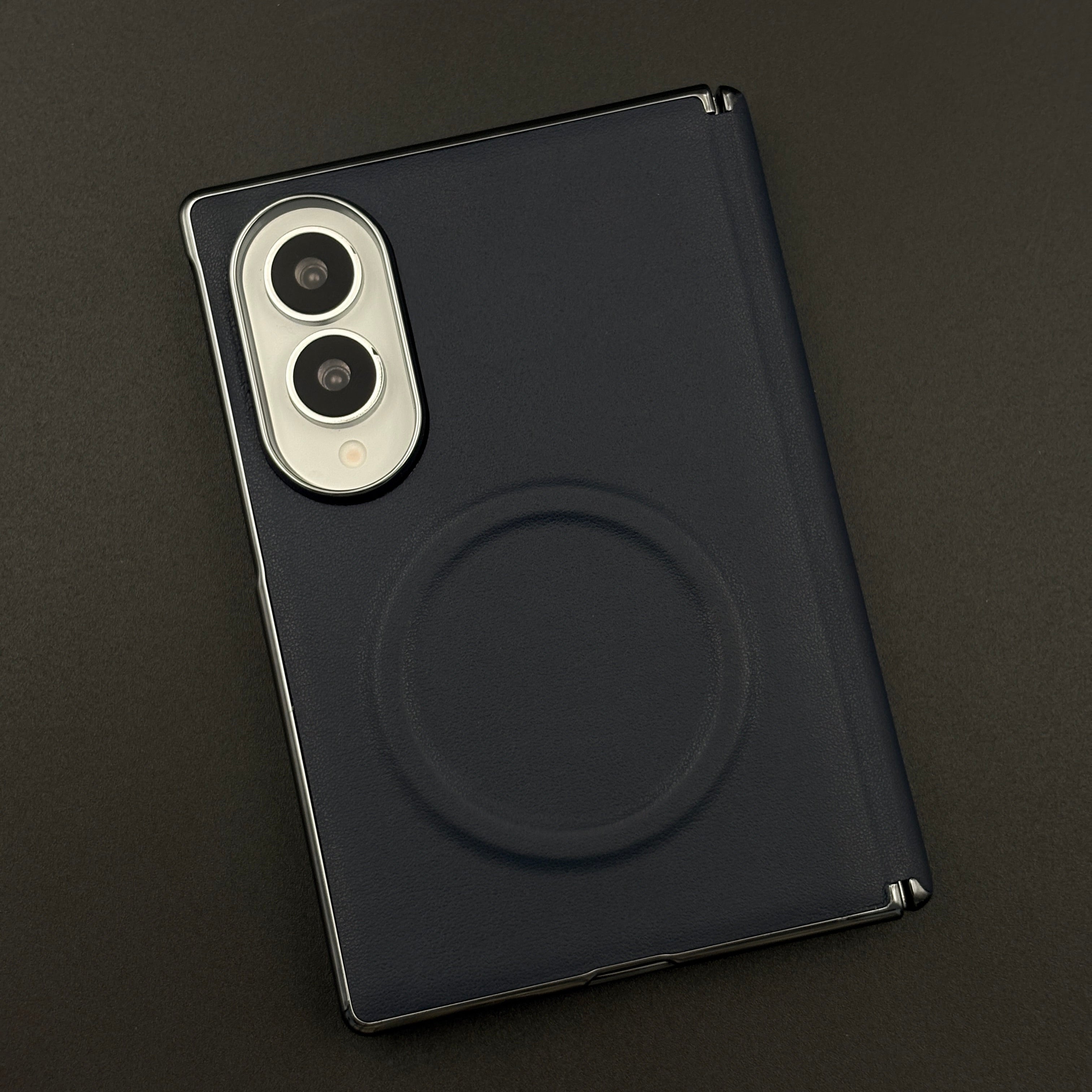 Elegant Leather MagSafe Protective Case for Samsung Galaxy Z Fold 8 with Front Screen Guard