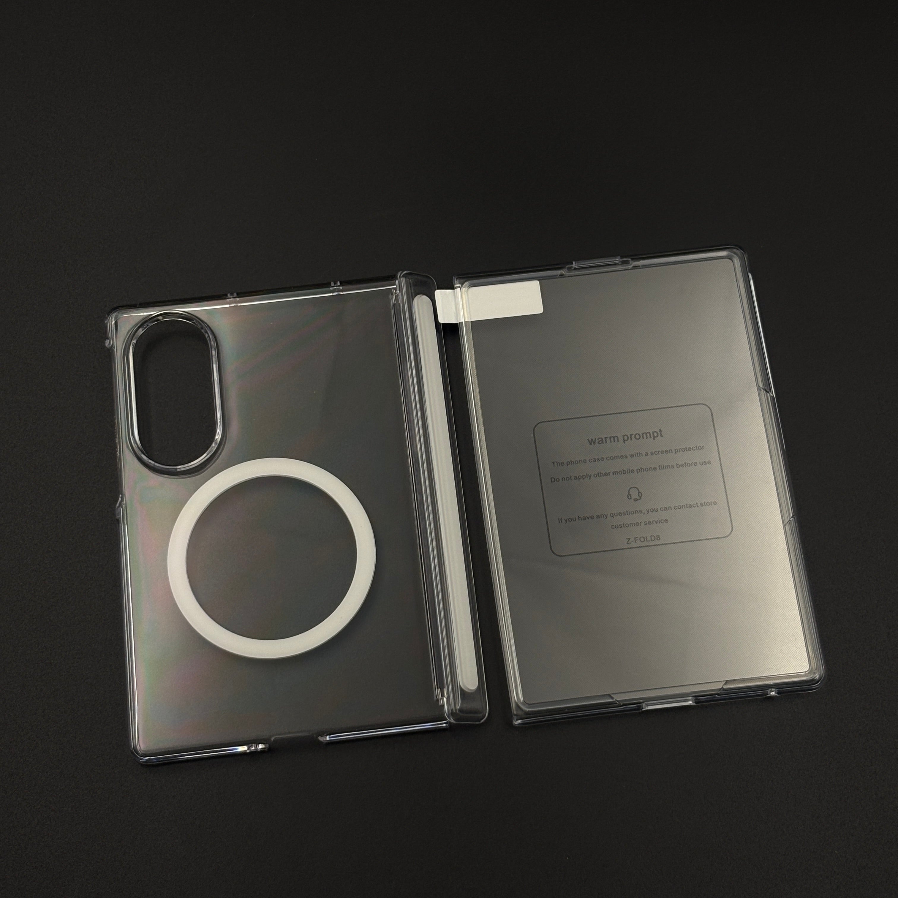 MagSafe Clear Case Non-Yellowing Cover for Samsung Galaxy Z Fold 8 | Hinge Protection with Front Screen Guard