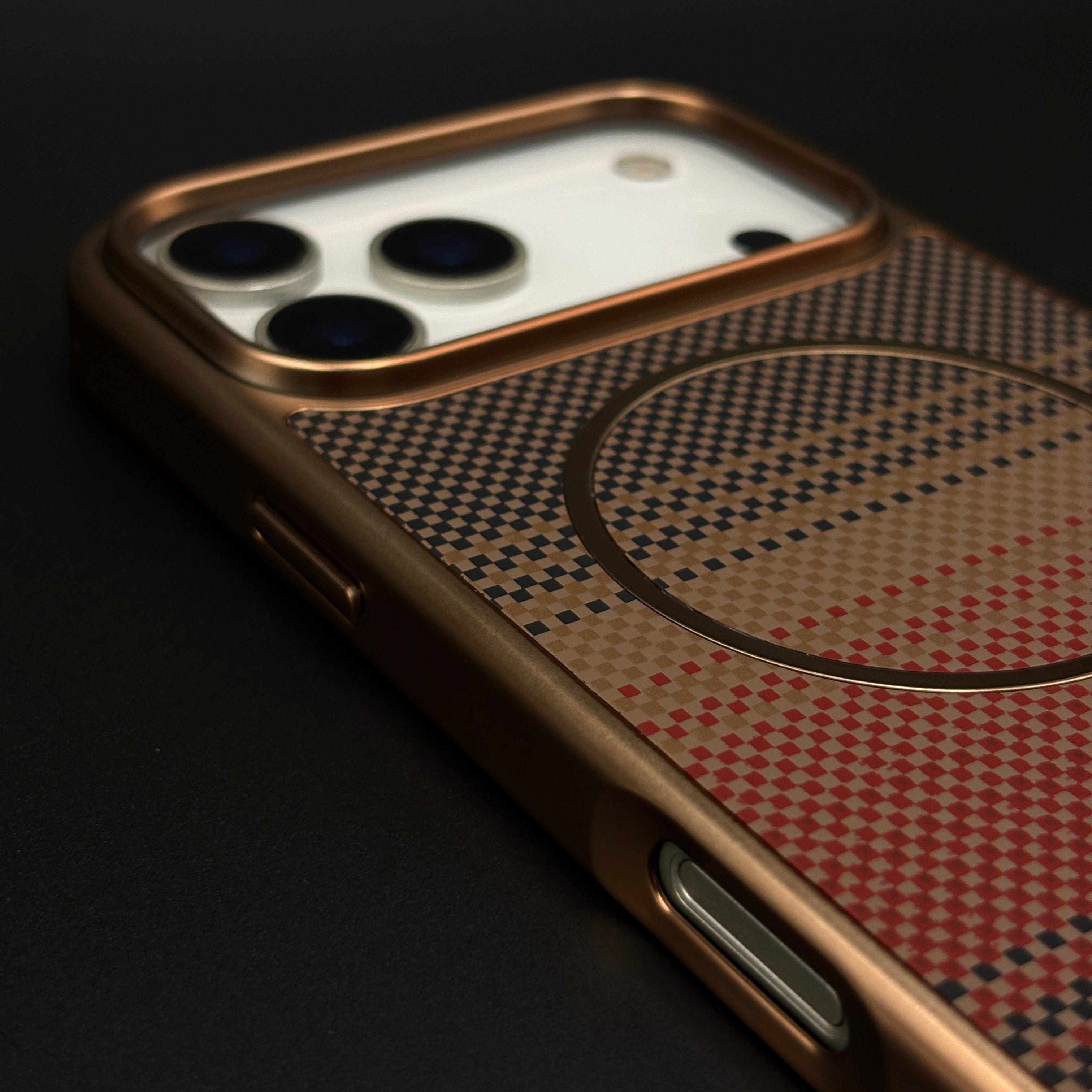 Carbon Fibre Royal Plaid Texture Electroplated MagSafe Mobile Case Cover for iPhone 17 Series