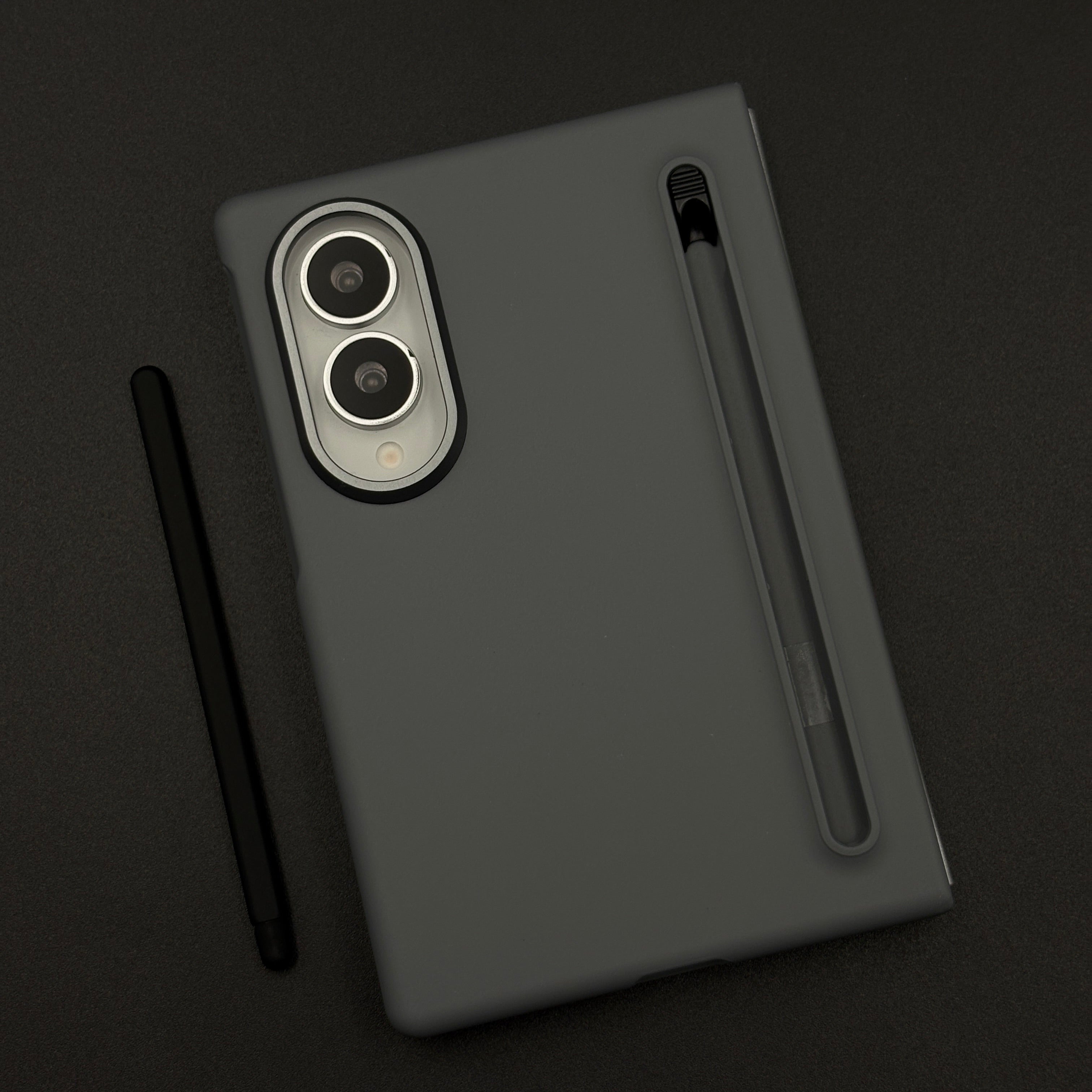 Silk-Touch Silicone Slim Case for Samsung Galaxy Z Fold 8 with Built-In Pen Holder & Stylus Pen