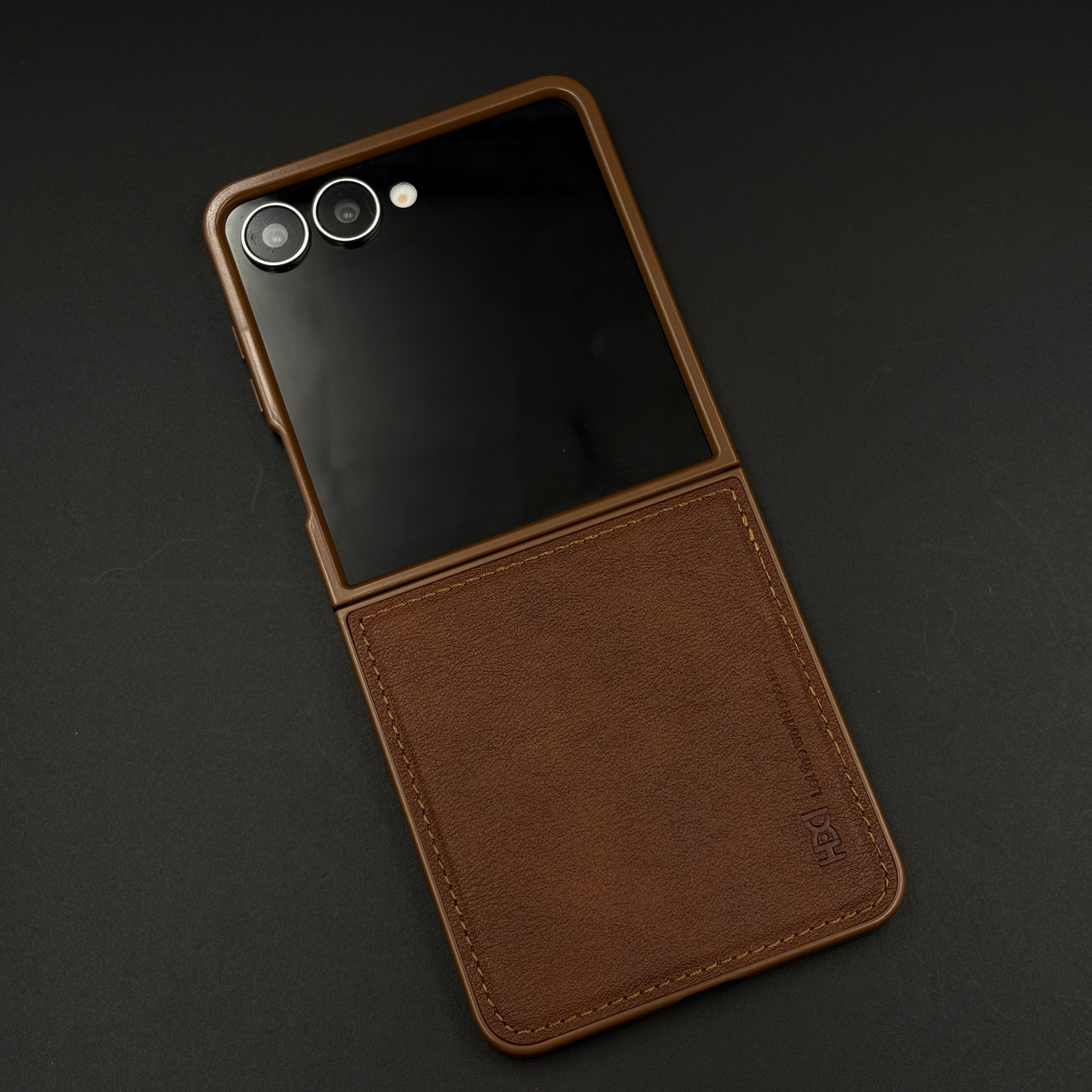 Handcrafted Stitched Leather Case for Samsung Galaxy Z Flip 7 | Retro Classic