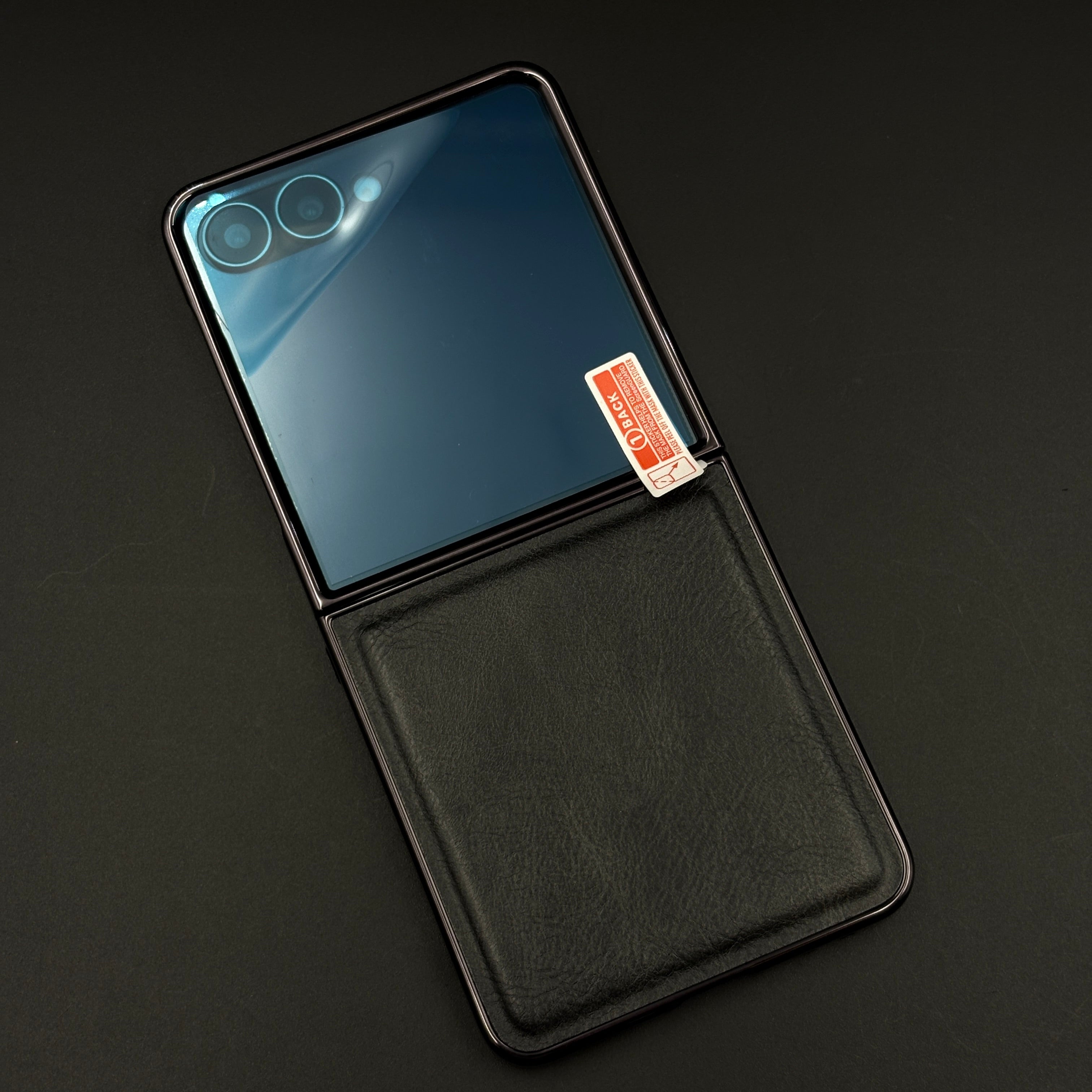 Leather Chrome Plated Case with Front Screen Protector for Samsung Galaxy Z Flip 7 | Luxury Protective Cover