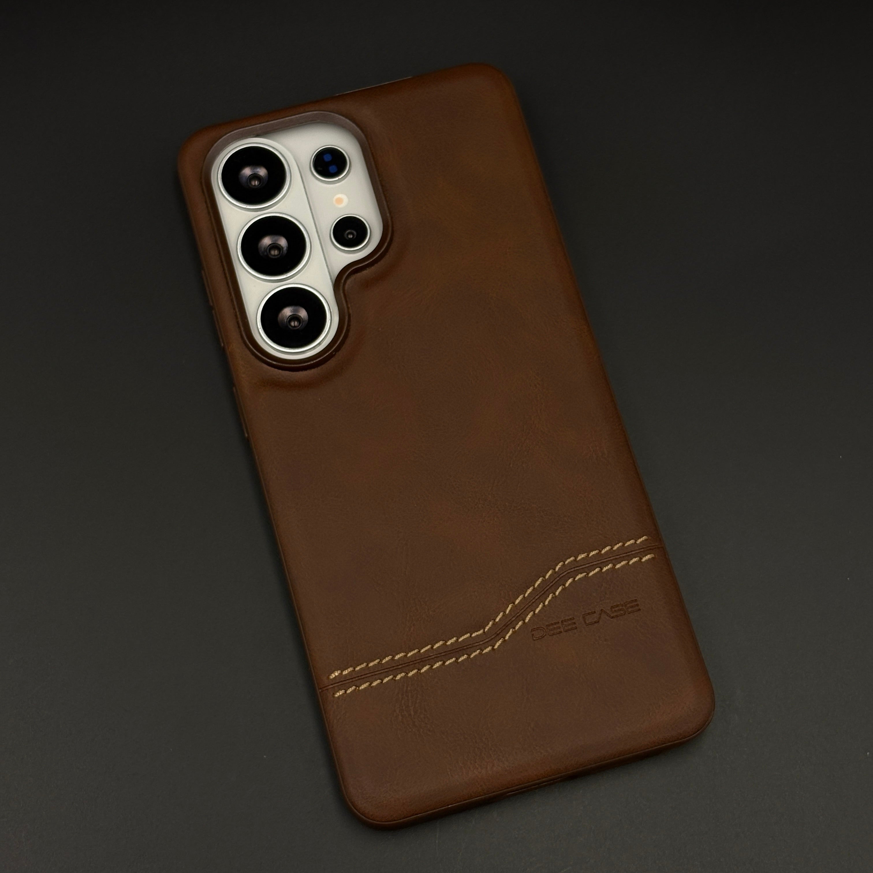 Diagonal Stitch Leather Microfiber Inner Mobile Case Cover for Samsung Galaxy S26 Ultra