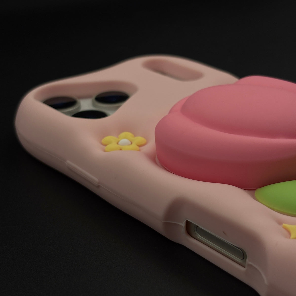 3D Tulip Silicone Grip Stand Case for iPhone 17 Series with Pop-Out Holder