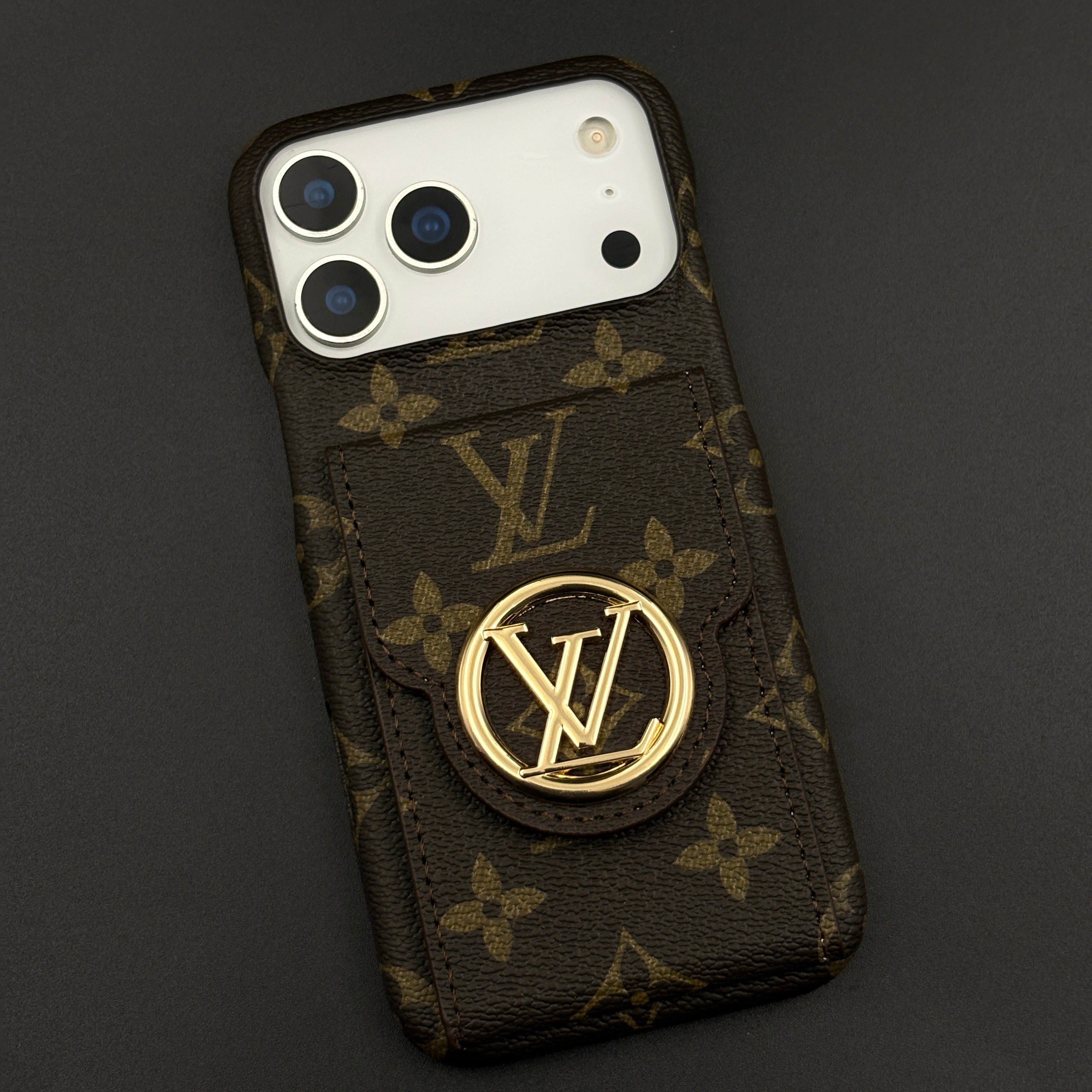 Luxury Fashion Brand Monogram Cardholder Wallet Case with Mirror for iPhone 17 Series