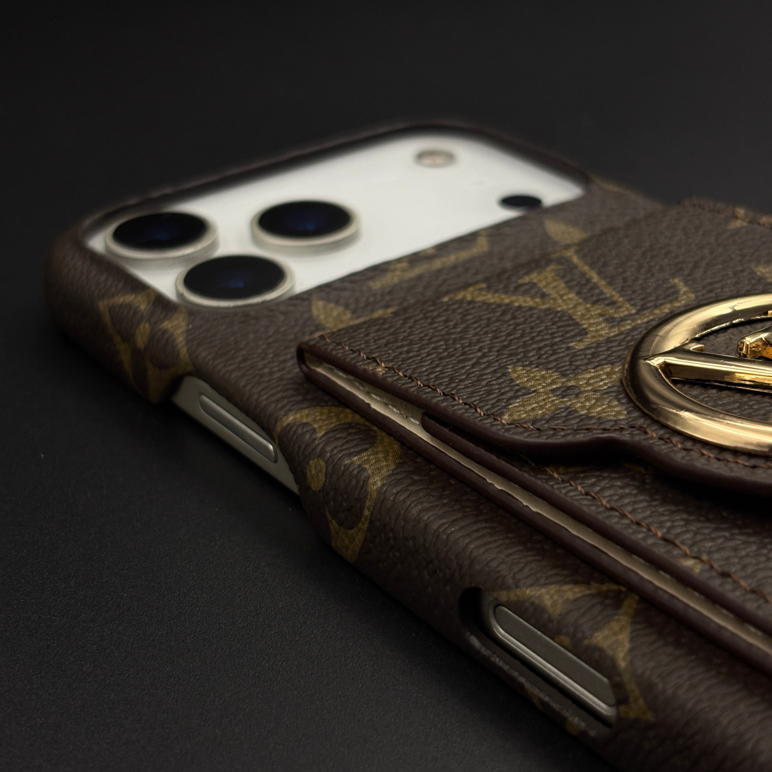 Luxury Fashion Brand Monogram Cardholder Wallet Case with Mirror for iPhone 17 Series