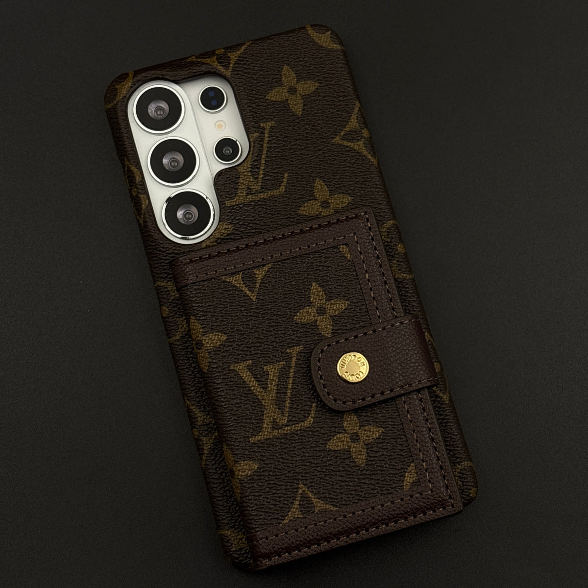 Luxury Fashion Brand Brown Cardholder Wallet Case for Samsung Galaxy S26 Ultra