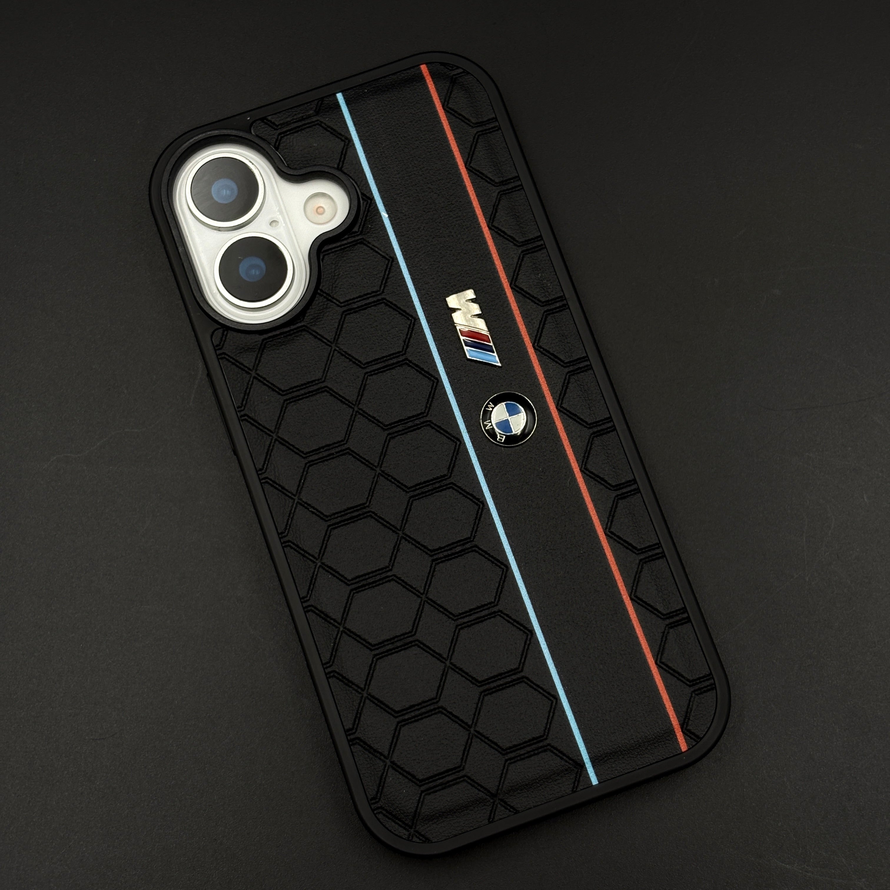 Performance M Sport Honeycomb Phone Case Cover for iPhone 17 | Racing Stripe Edition