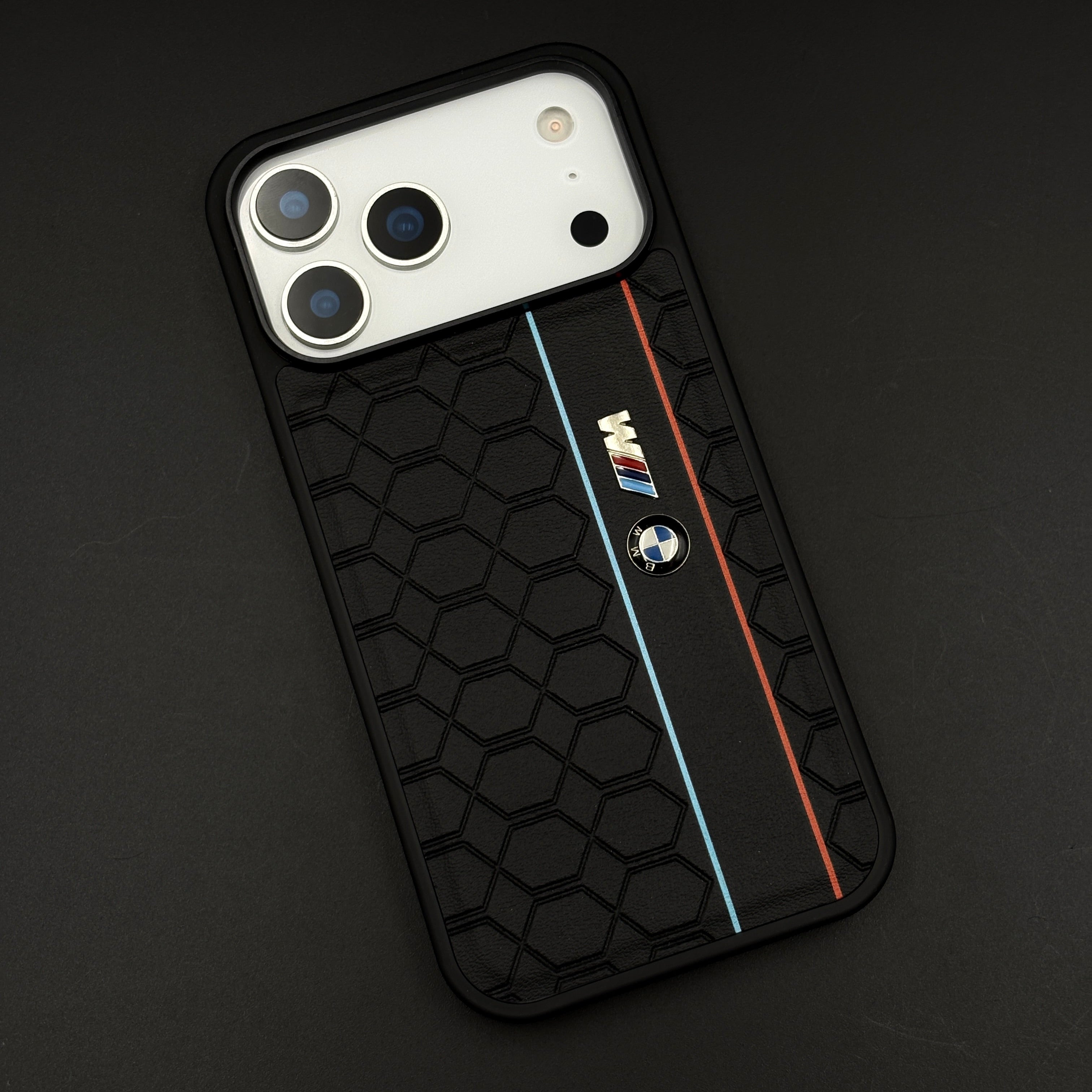 Performance M Sport Honeycomb Phone Case Cover for iPhone 17 Series | Racing Stripe Edition