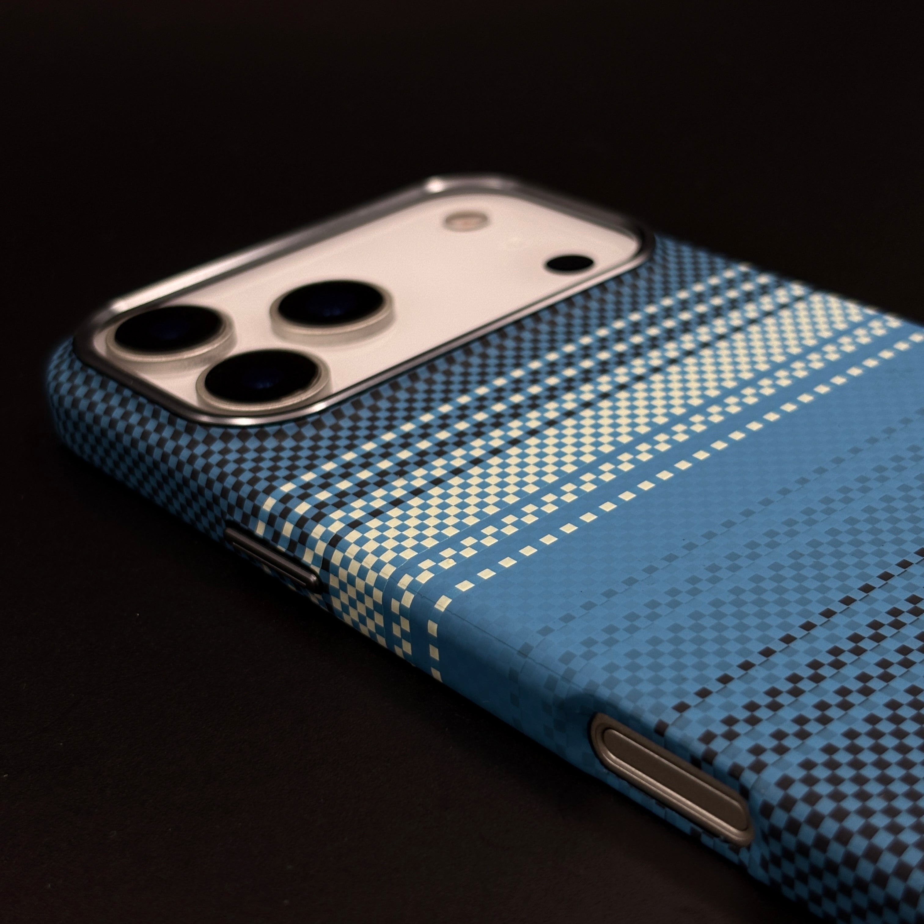 Teal Premium Slim Phone Case Cover for iPhone 17 Series | Rare Aramid Texture Finish | Real Carbon Fibre Feel | Hidden MagSafe