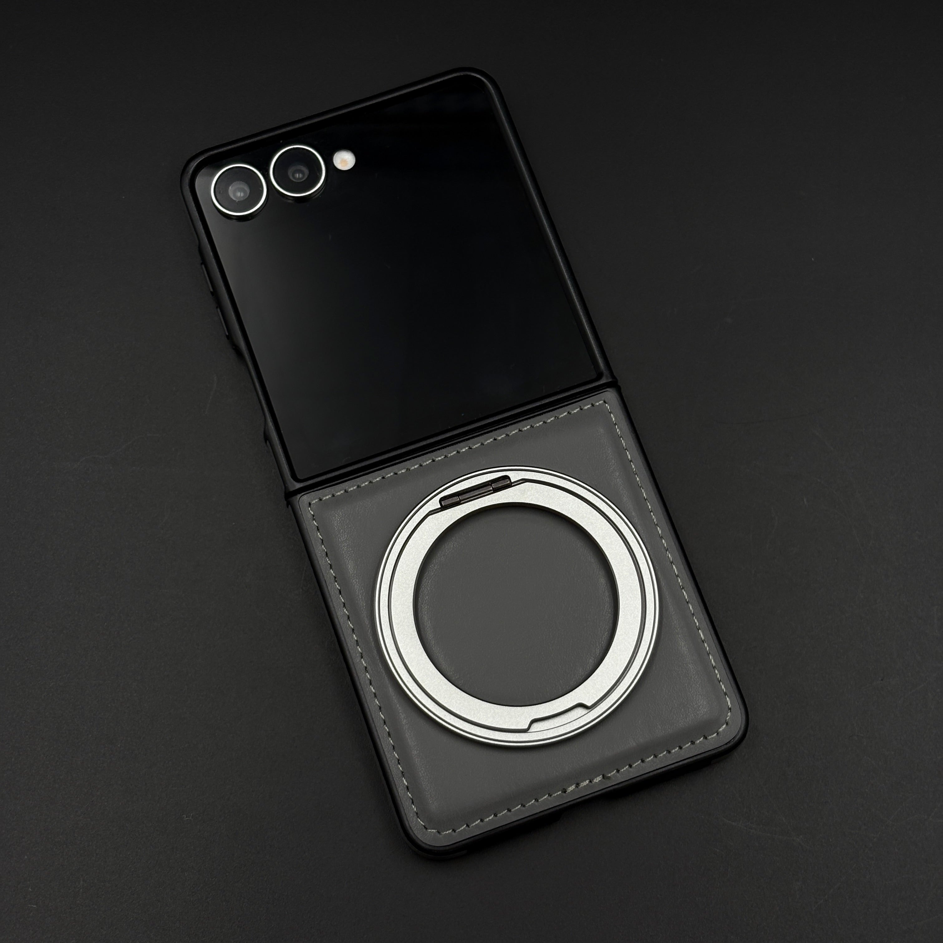 Stitch Leather Series MagSafe Case for Samsung Galaxy Z Flip 7 | 360° Rotating Metal Stand