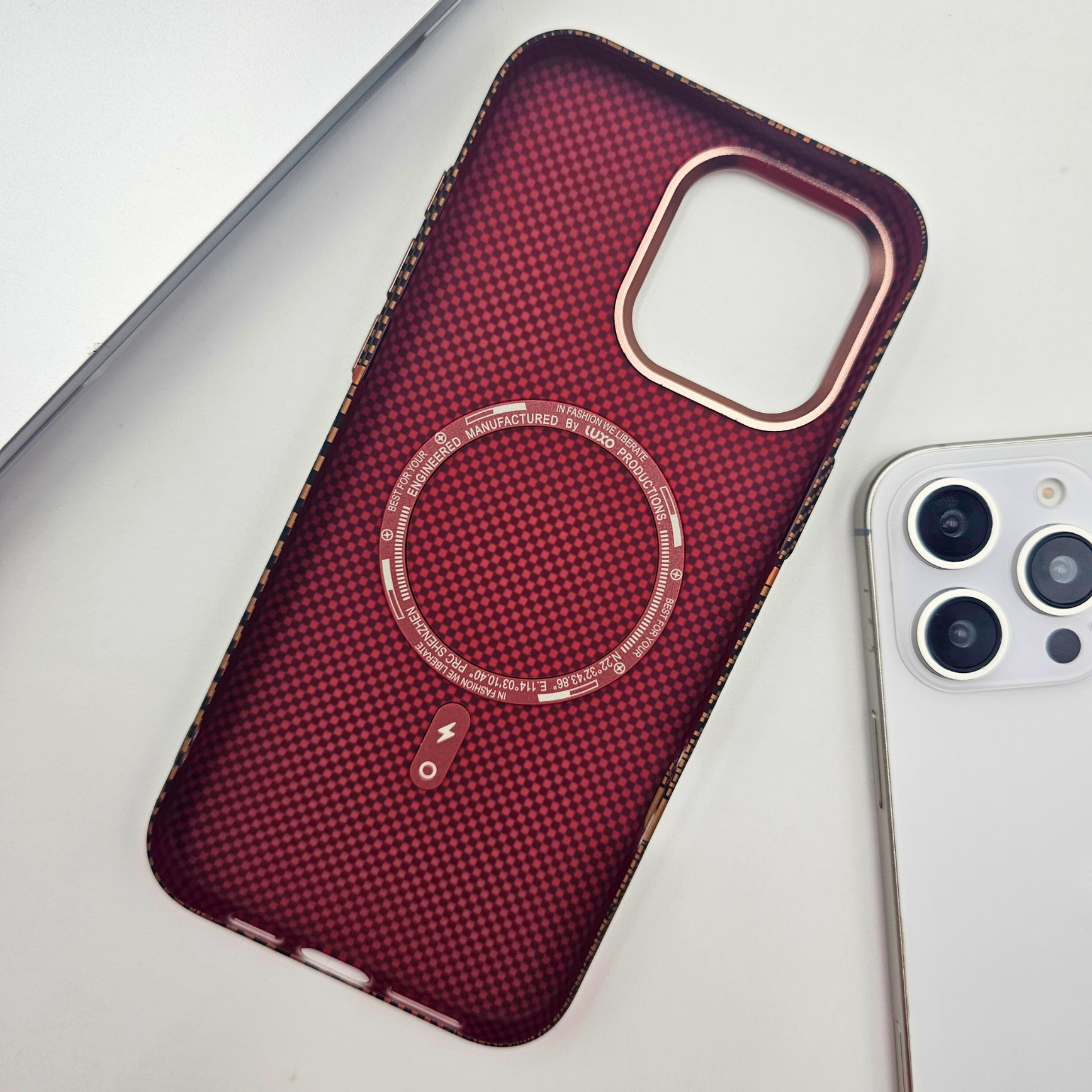 iPhone Series Desert Brown Premium Slim Case | Rare Aramid Texture Finish | Real Carbon Fibre Feel | Hidden MagSafe