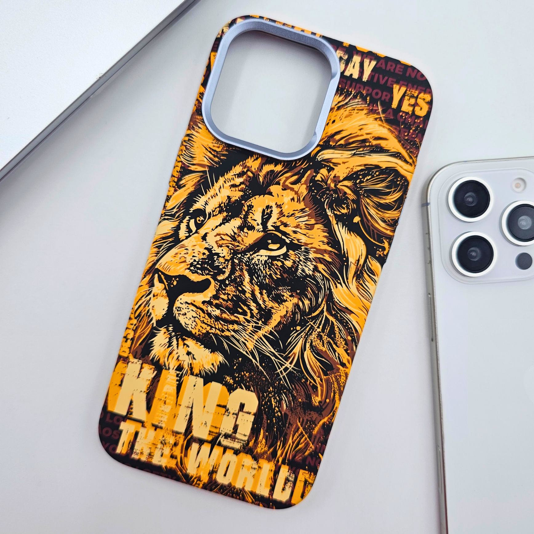iPhone Series Lion The King Premium Slim Case | Rare Aramid Texture Finish | Real Carbon Fibre Feel | Hidden MagSafe