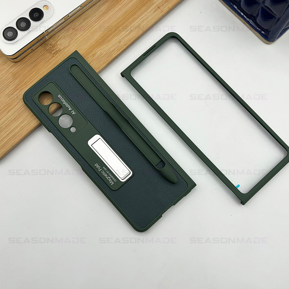 Samsung Galaxy Z Fold 3 Case With S Pen Slot Leather Pocket