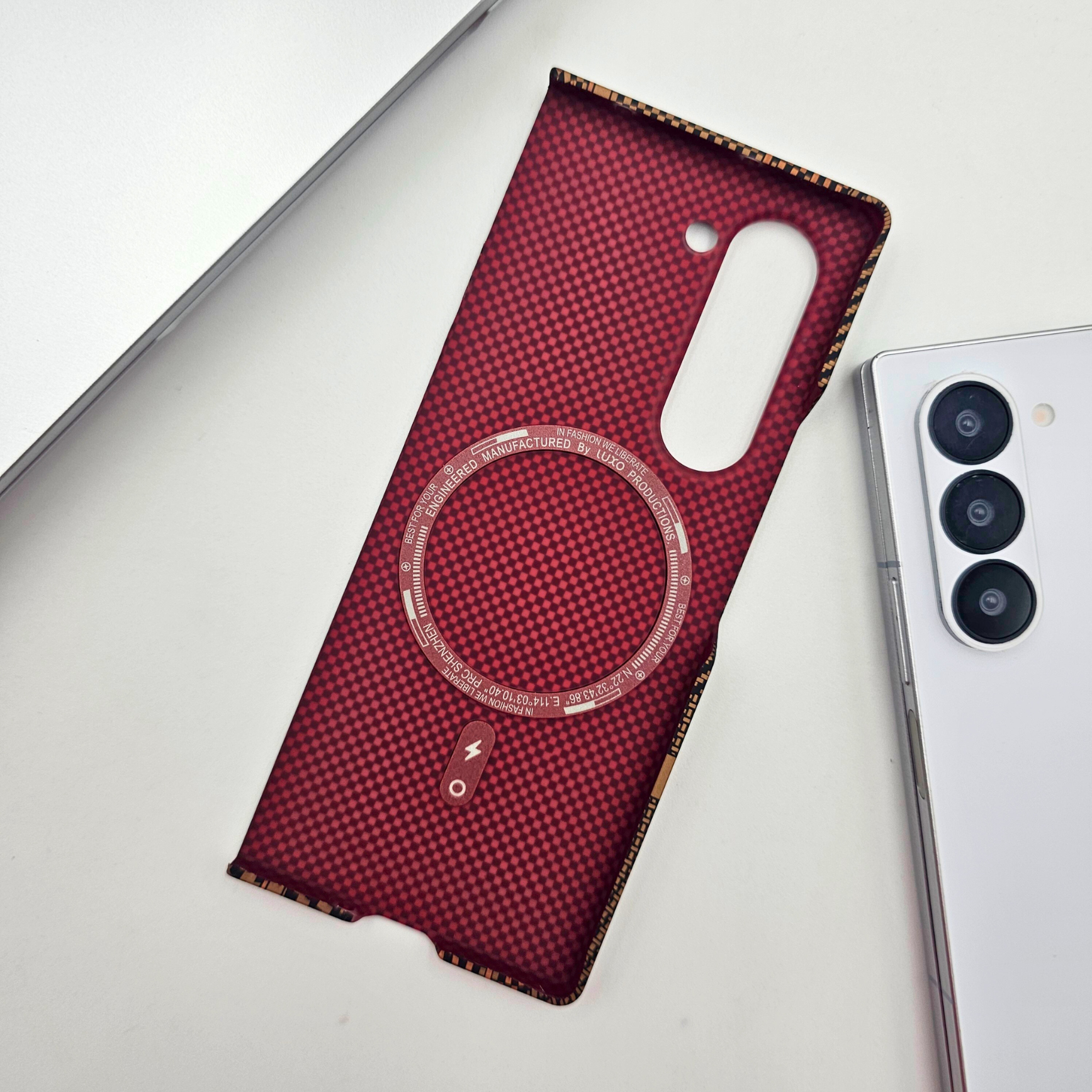 Samsung Galaxy Z Fold 6 Desert Brown Premium Slim Case | Rare Aramid Texture Finish | Real Carbon Fibre Feel | Hidden MagSafe