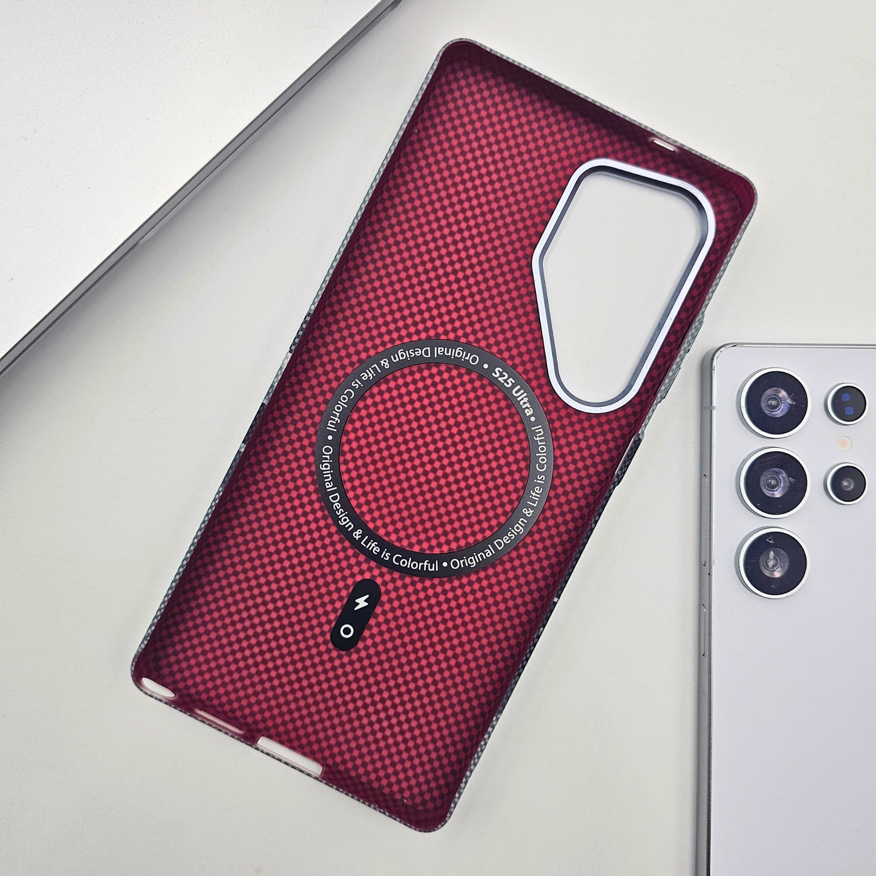 Samsung Galaxy S24 Ultra Mountain Premium Slim Case | Rare Aramid Texture Finish | Real Carbon Fibre Feel | Hidden MagSafe