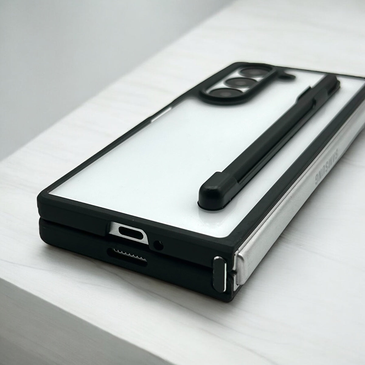 Samsung Galaxy Z Fold 6 Clear Transparent Case With S-Pen Holder