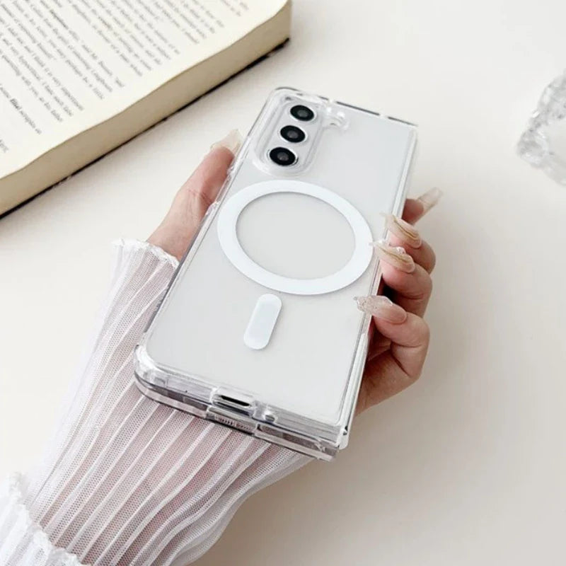 Slim Transparent Case with MagSafe Ring for Samsung Galaxy Z Fold 7 | Ultra-Clear | Lightweight & Protective