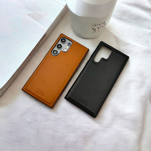 Samsung Galaxy S23 Ultra PU Leather Thin Case Cover Minimalistic Design