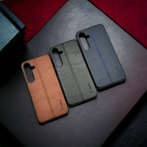 Samsung Galaxy S24 PU Leather Stitched Minimalistic Design Case Cover