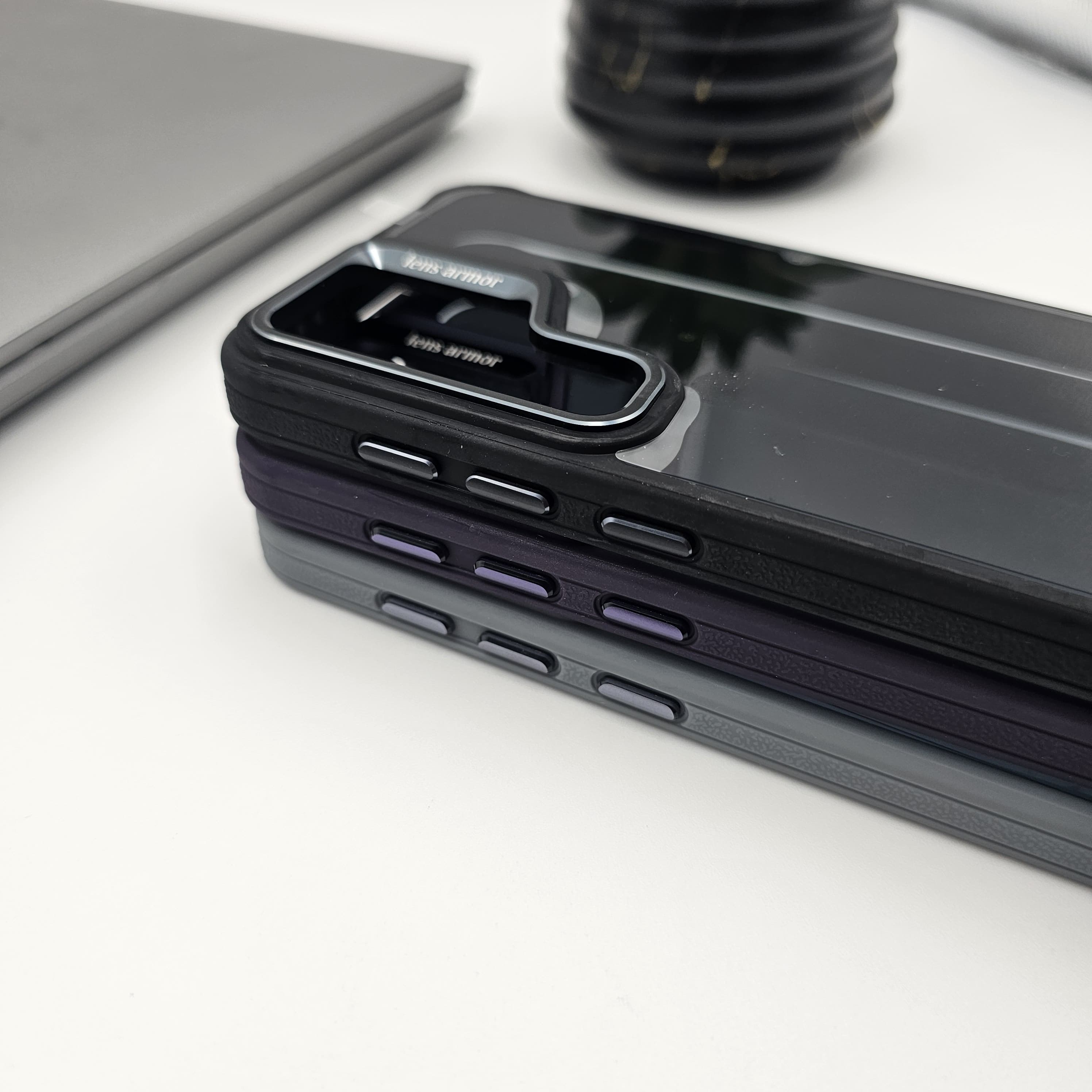 Samsung Galaxy S24 Plus Smokey Finish Transparent Metal Camera Bump Case