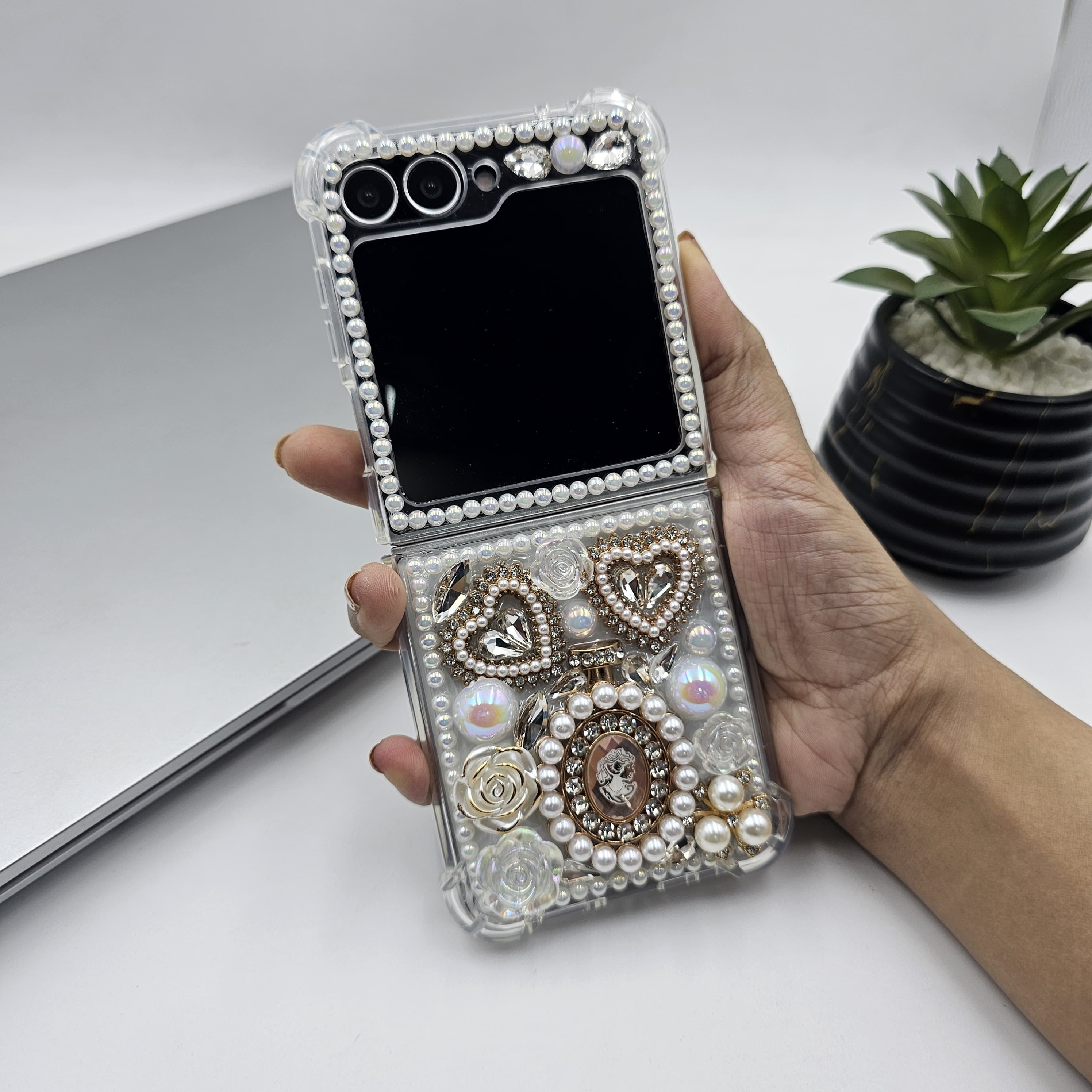 Queen Perfume Bottle Rhinestone Diamond Case For Samsung Galaxy Z Flip 6