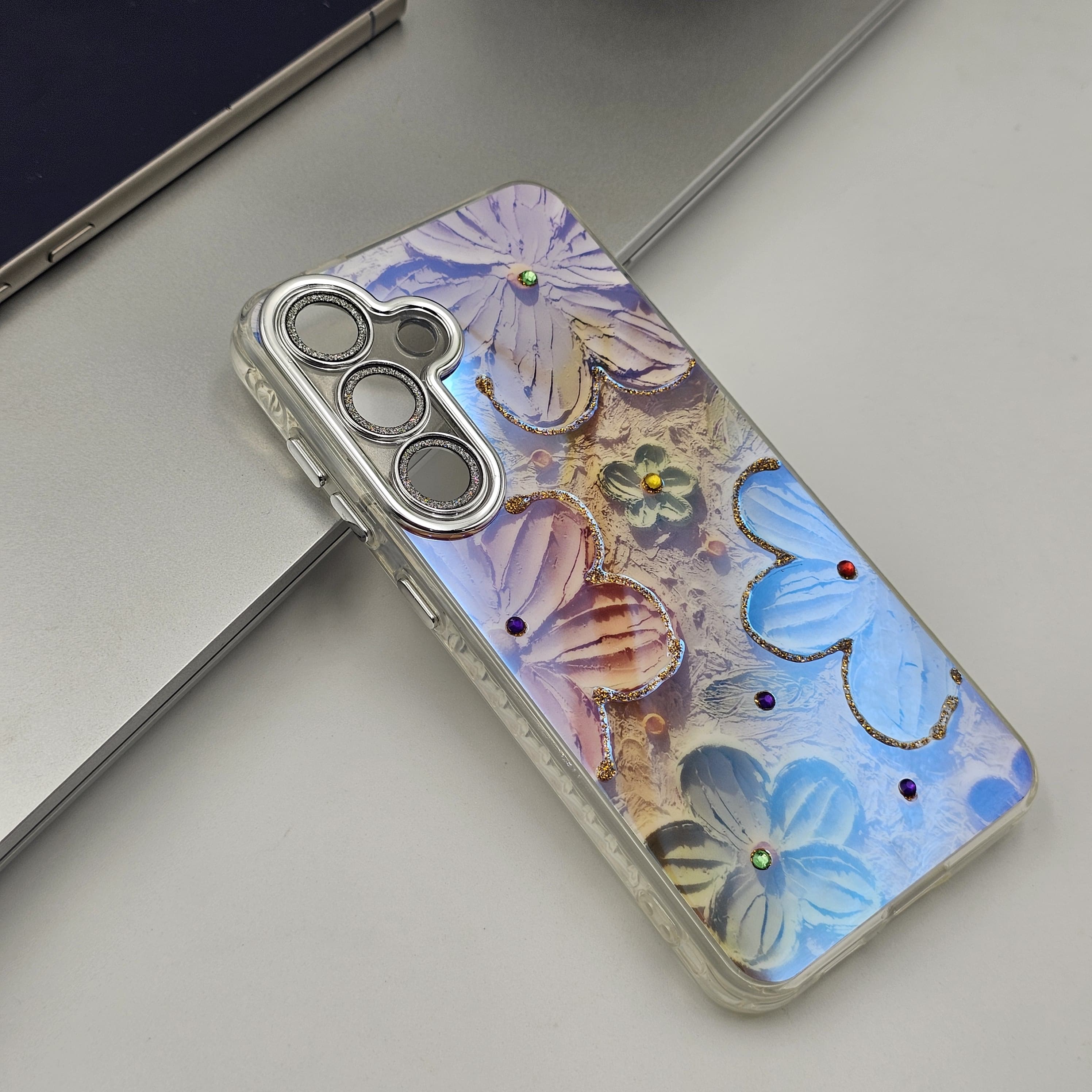Samsung Galaxy S24 Plus 3D Floral Painting Shimmer Case