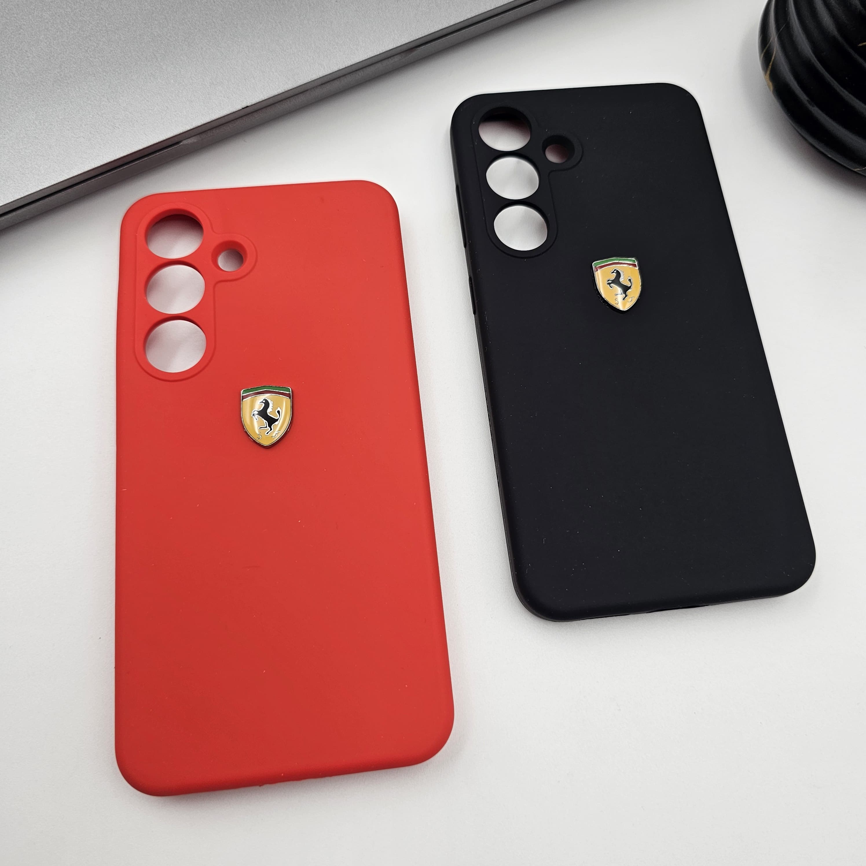 Samsung Galaxy S23 FE FR Sports Car Logo Liquid Silicone Case Cover