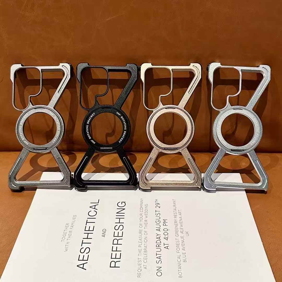 X Shape Metal Magnetic Magsafe Case Ringstand for Samsung Galaxy S25 Ultra