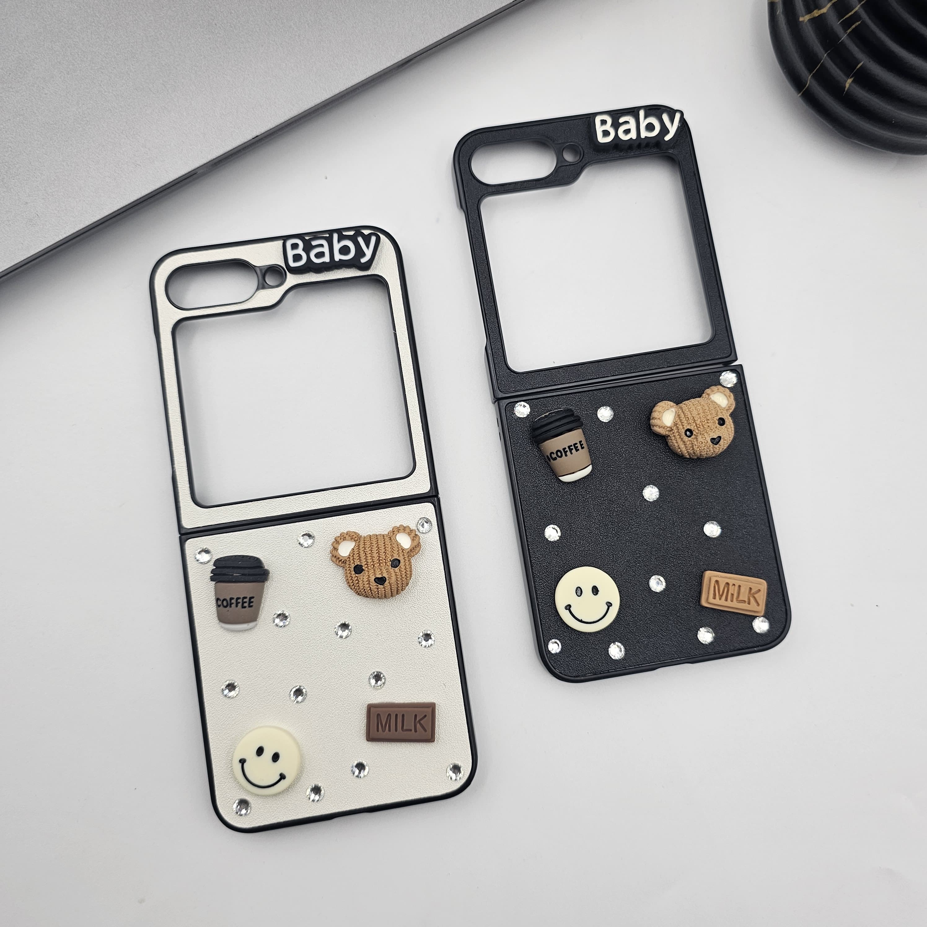 Samsung Galaxy Z Flip 5 Cute Baby Teddy Coffee Case