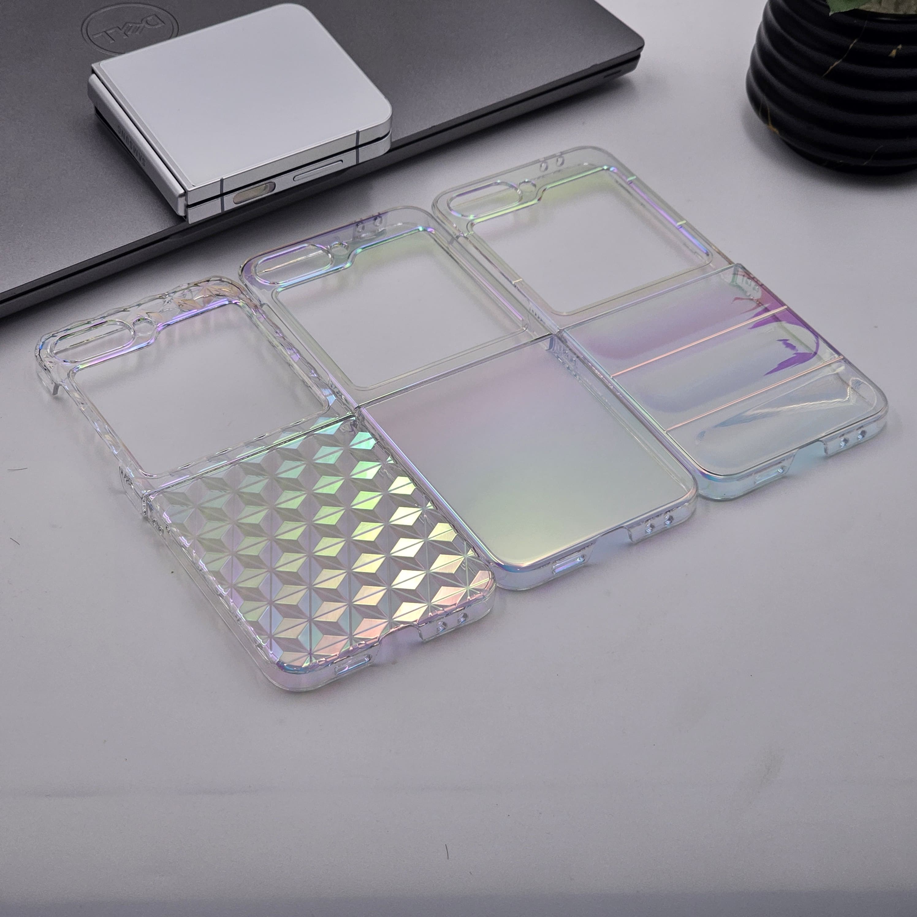 Holographic Gradient Case for Samsung Galaxy Z Flip 6 | Shiny Iridescent Hard Back Cover | Slim & Stylish