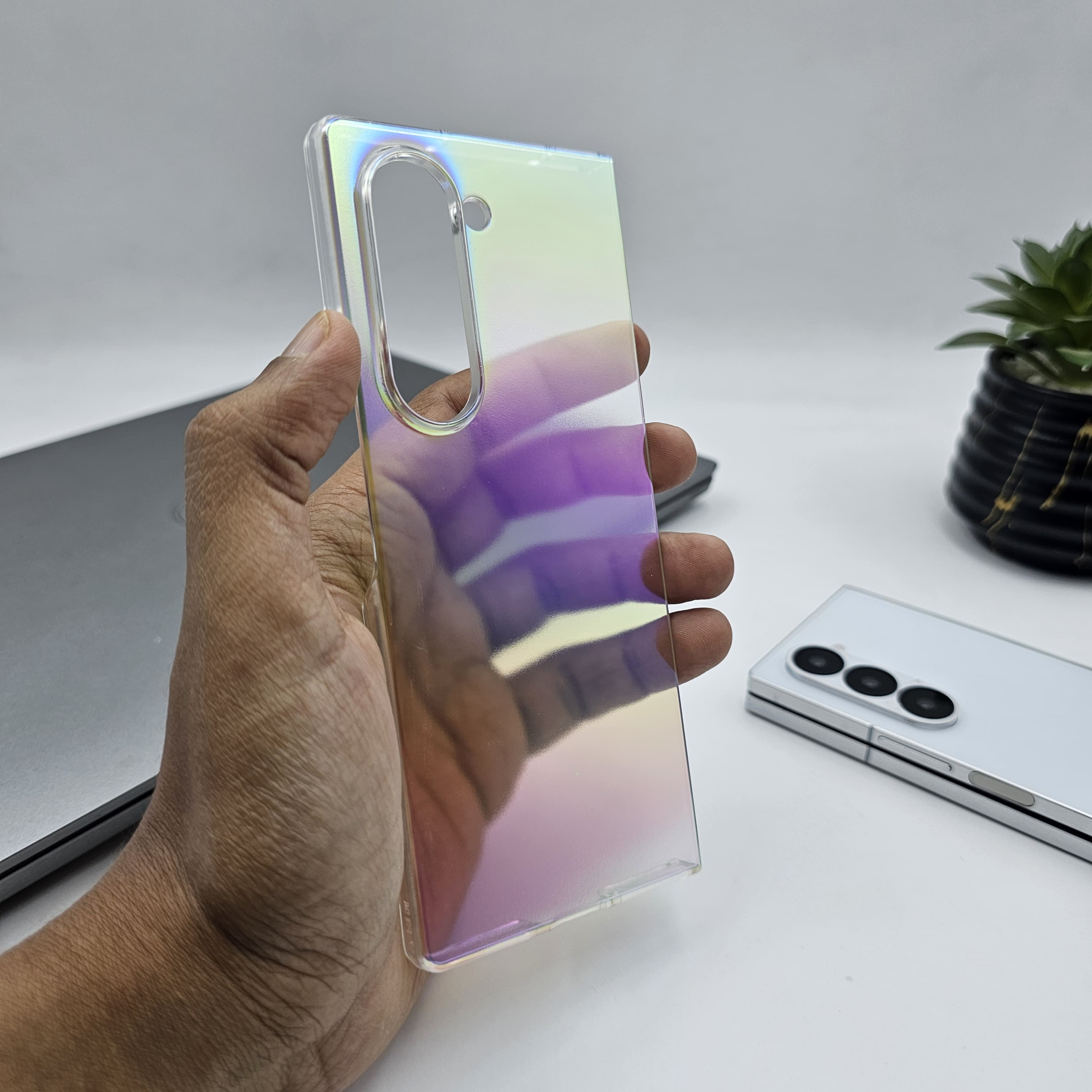 Samsung Galaxy Z Fold 6 Iridescent Translucent Thin Case