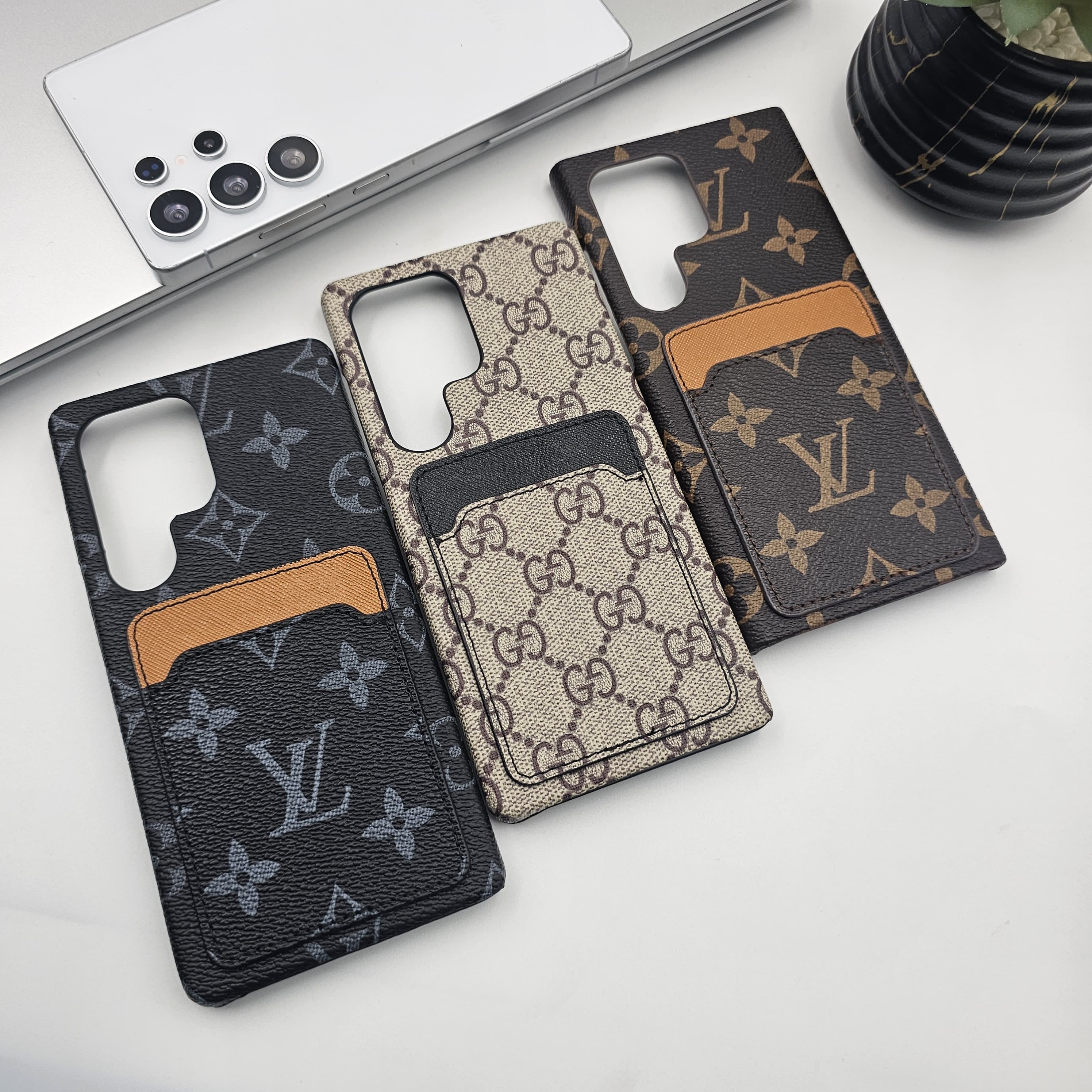 Samsung Galaxy S25 Ultra Luxury PU Leather Card Holder Case