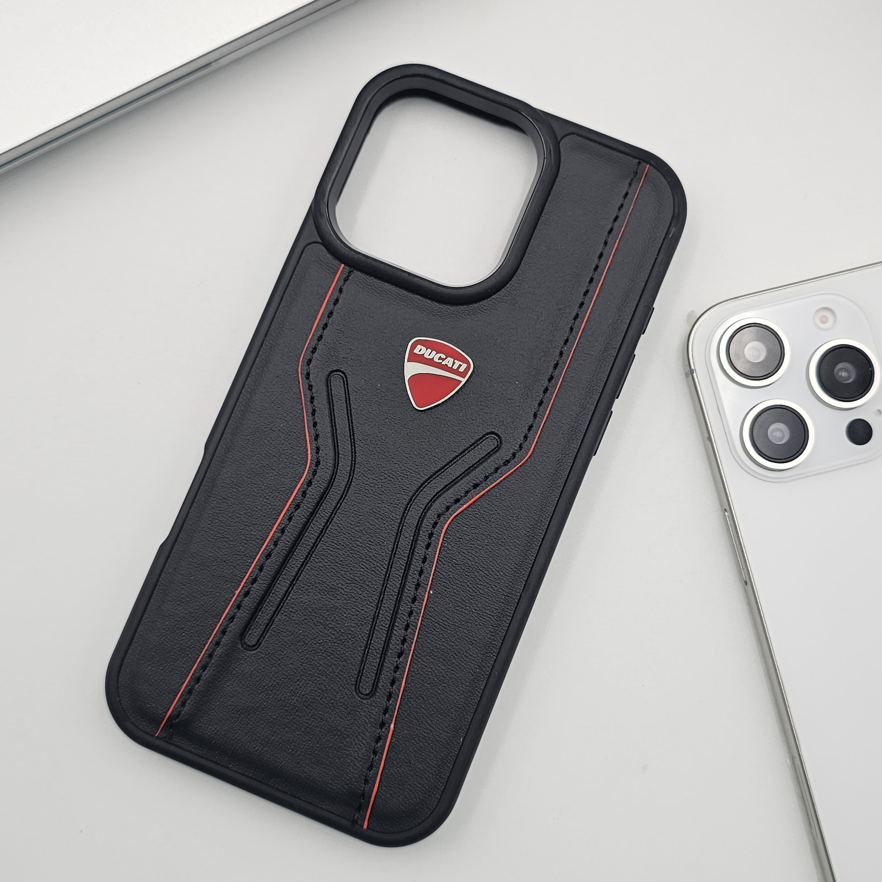 iPhone Luxury Sports Bike DC Stitched Leather Case