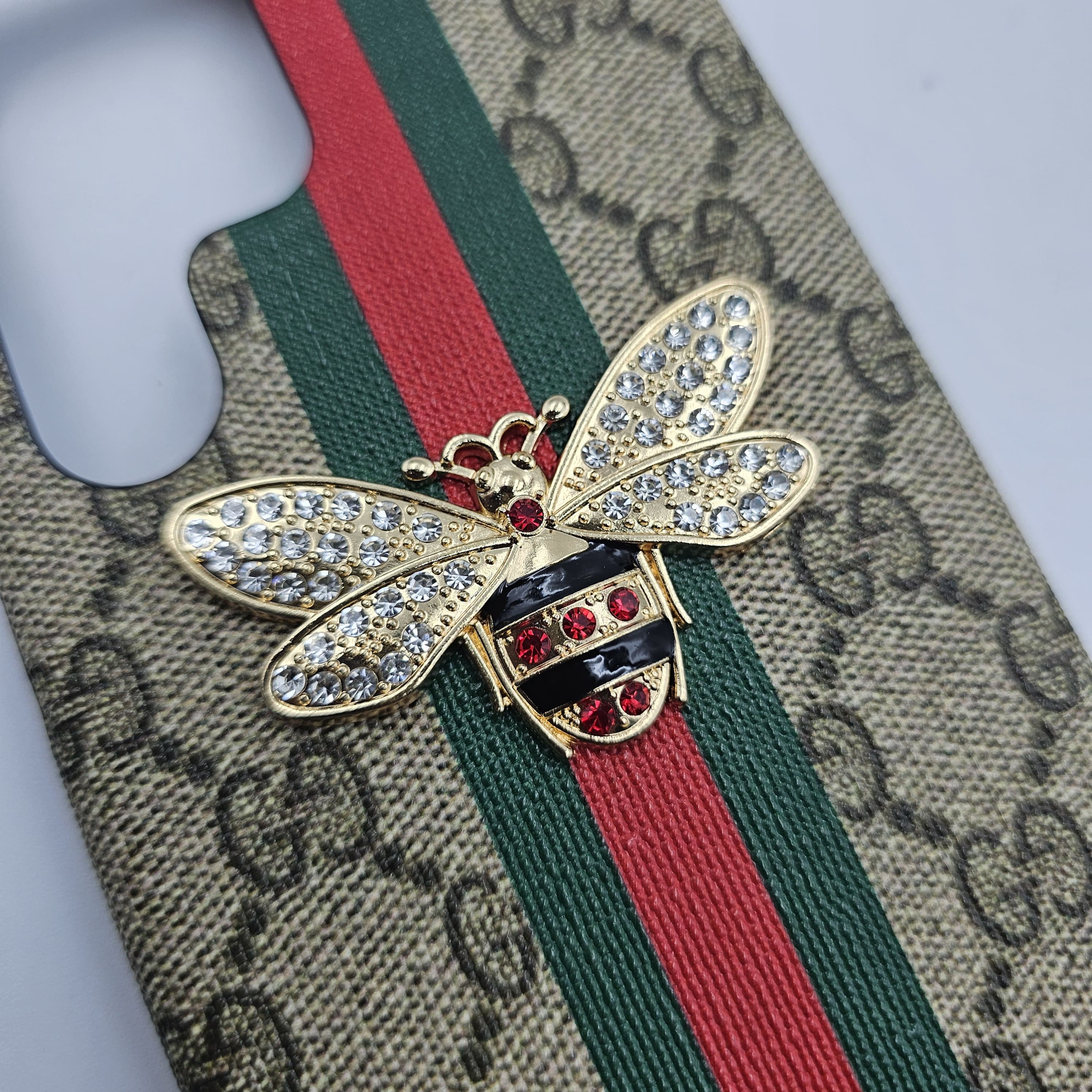 Samsung Galaxy S25 Ultra Luxury GG Bee Stripe Diamond Case