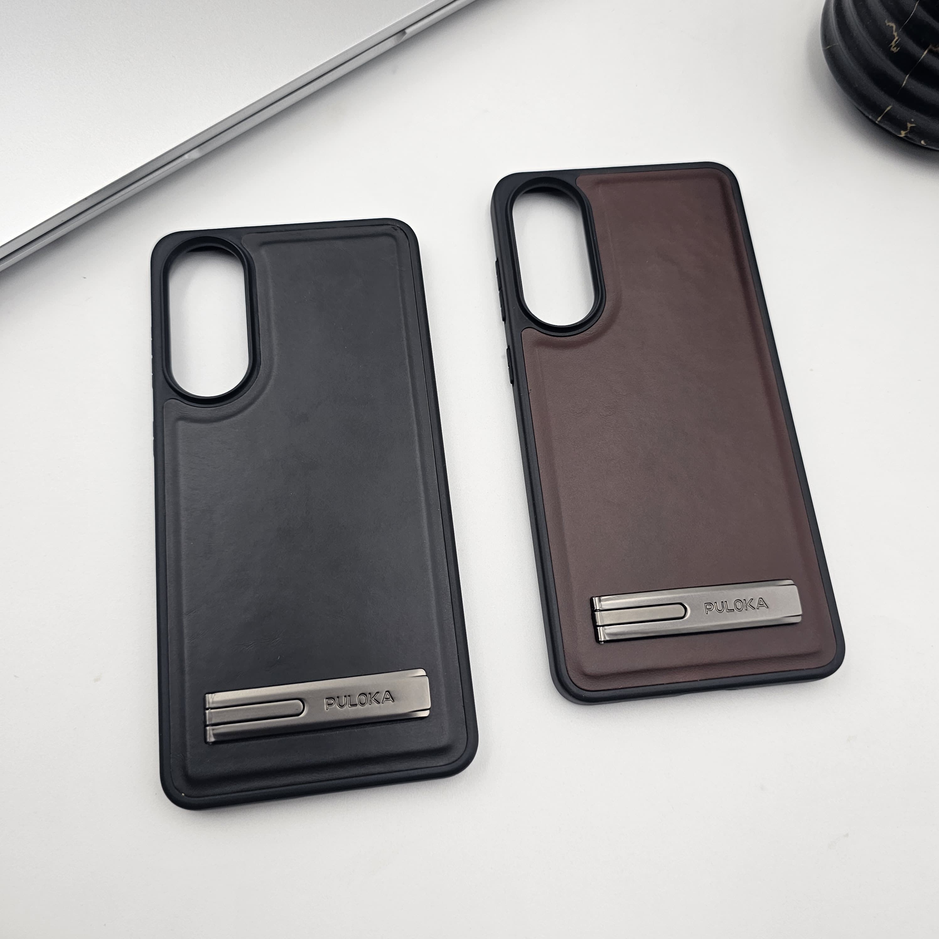 Samsung Galaxy S25 Edge PU Leather Metal Kickstand Case