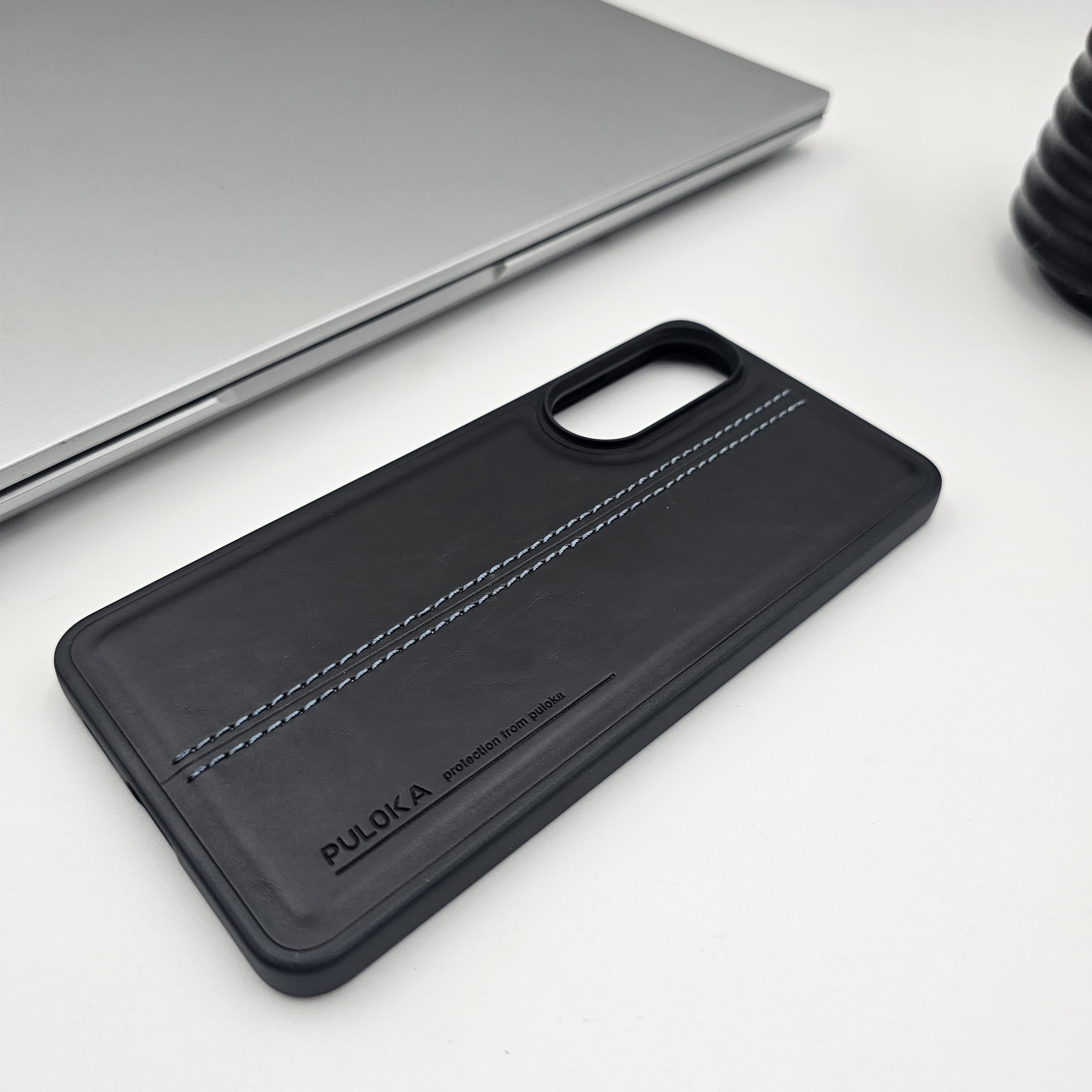 Samsung Galaxy S25 Edge Centre Stitched Leather Case Inside Velvet