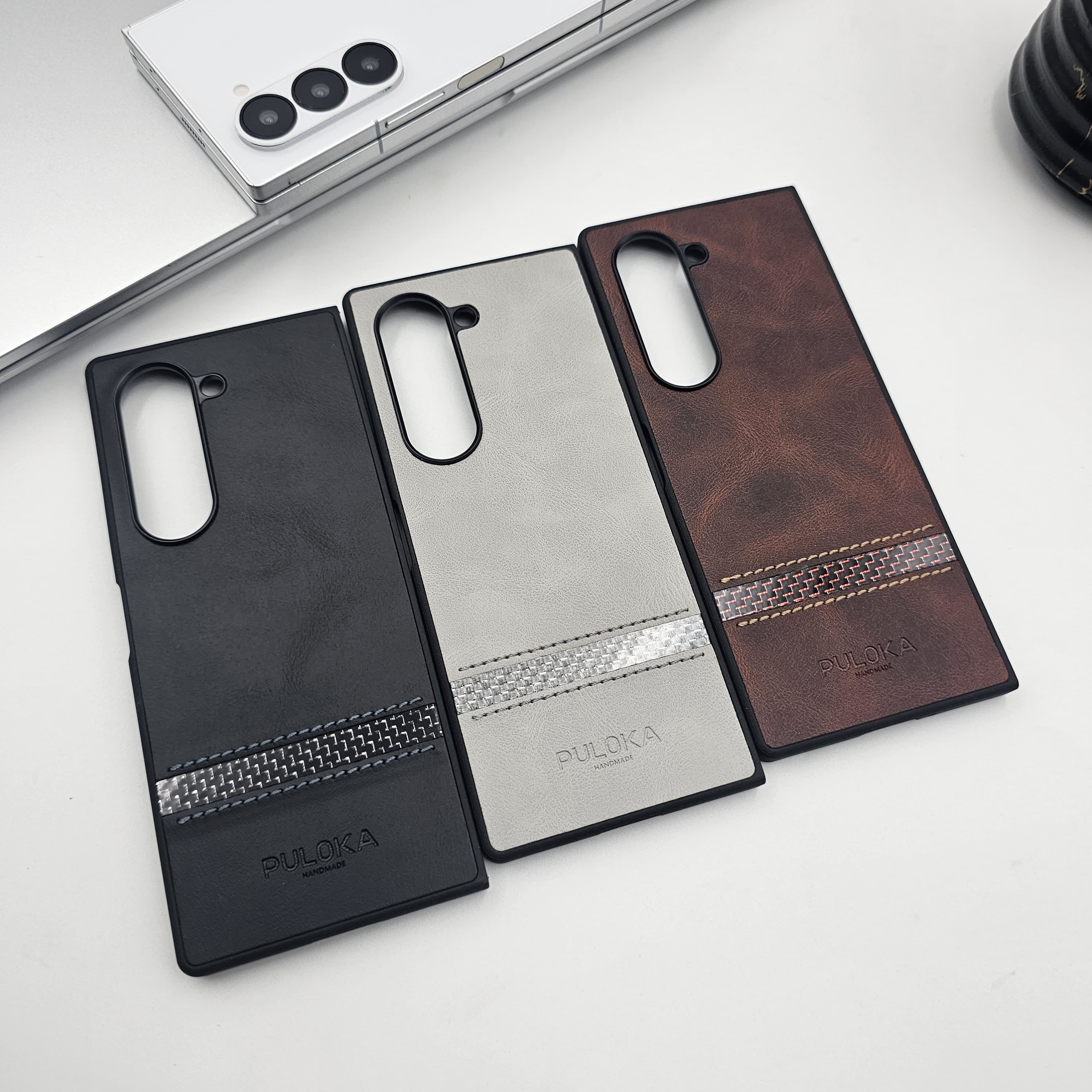 Samsung Galaxy Z Fold 6 PU Leather Stripe Texture Case