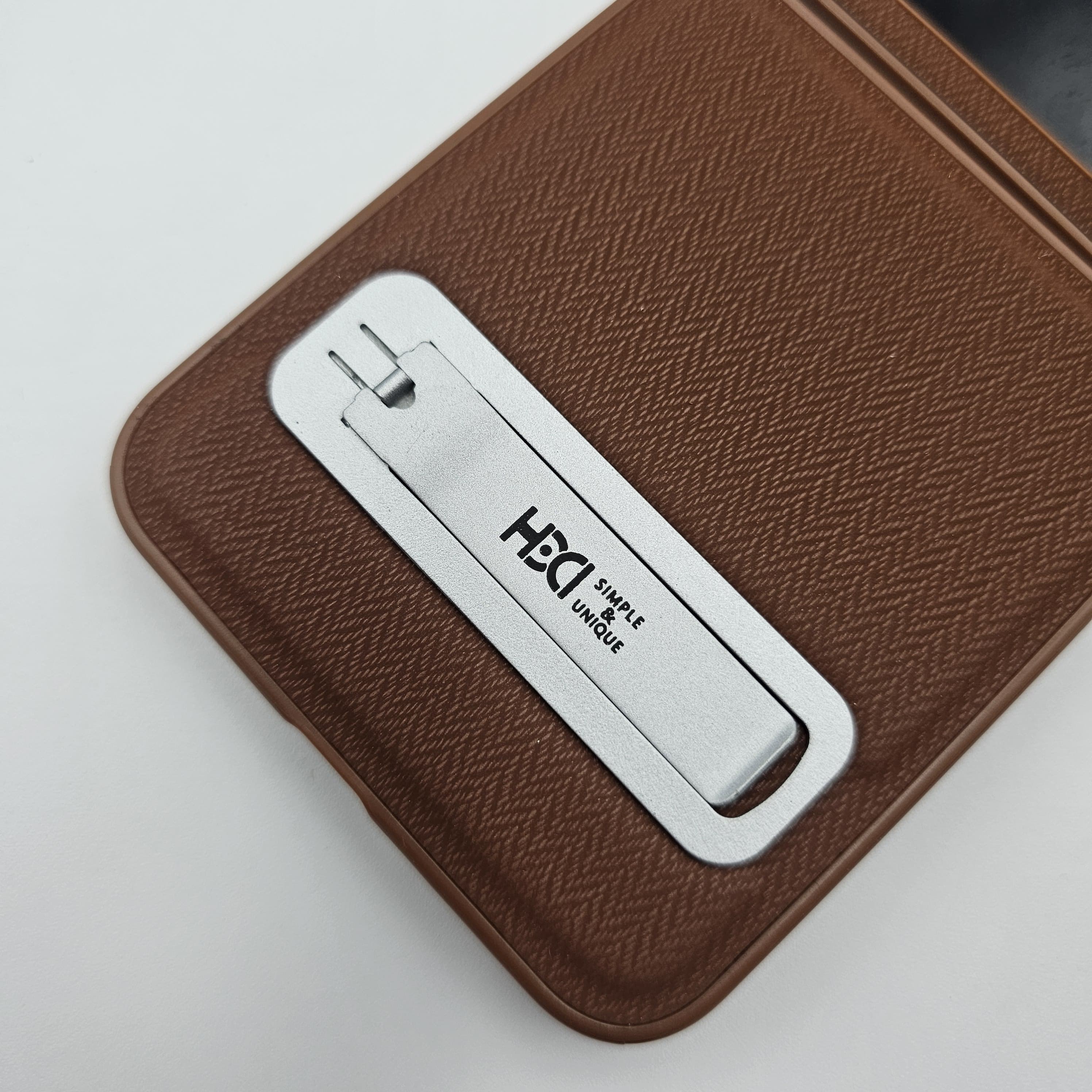 Premium Leather Kickstand Case for Samsung Galaxy Z Flip 6 | Shockproof | Slim Fit | Metal Stand | Luxury Back Cover