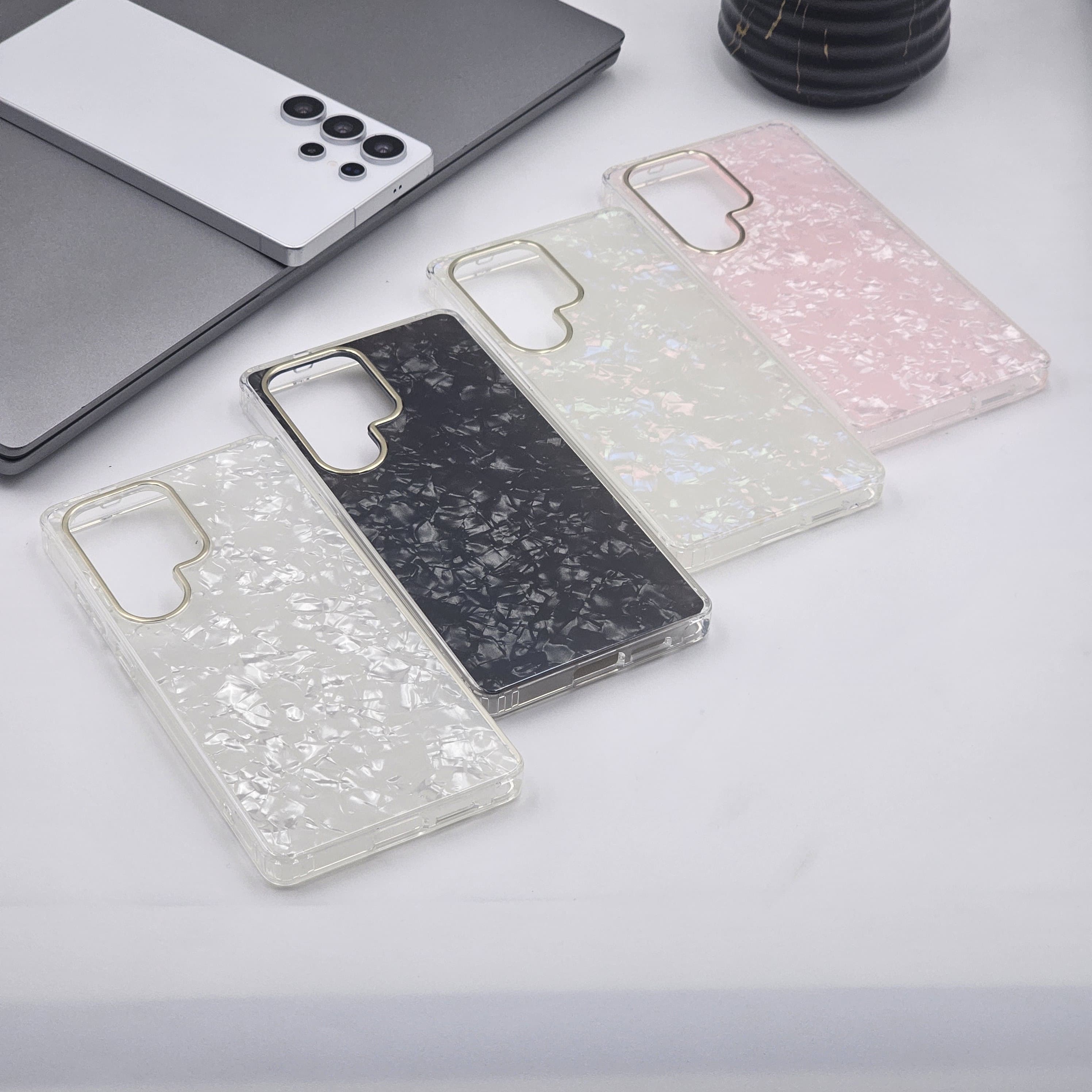 Samsung Galaxy S25 Ultra Glitter Shell Marble Pattern Case