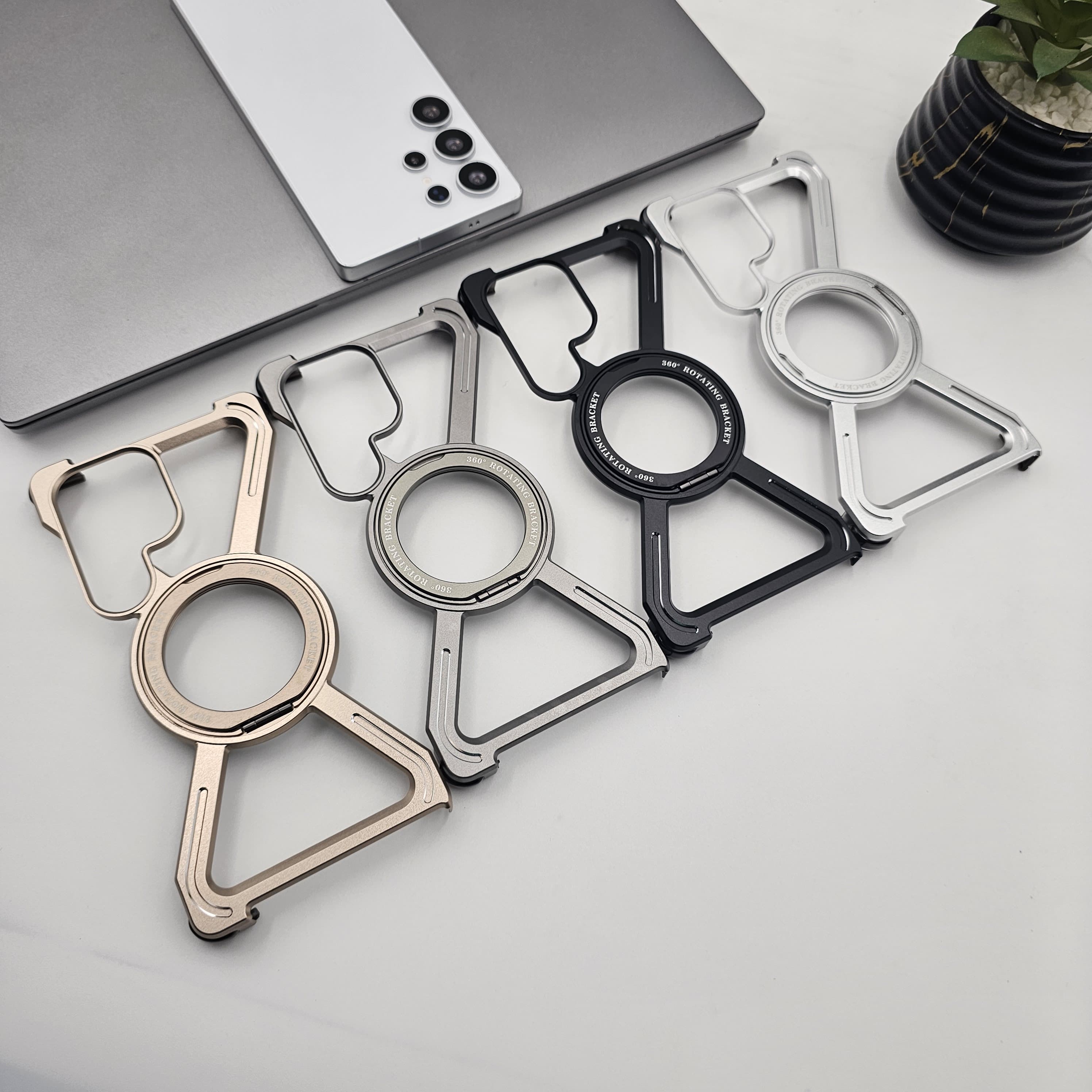 X Shape Metal Magnetic Magsafe Case Ringstand for Samsung Galaxy S25 Ultra