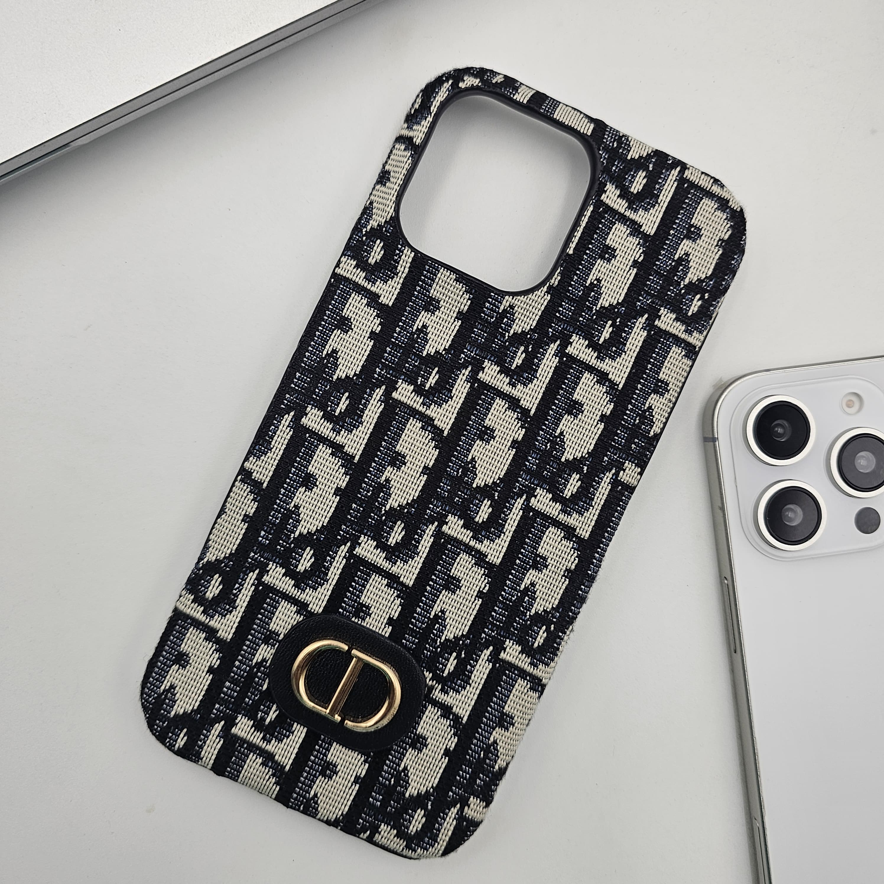 Embroidered Designer Fabric CD Case for iPhone Series | Sophisticated Slim Cover