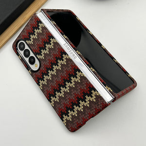 Samsung Galaxy Z Fold 3 Woolen Texture Pattern Case Cover Clearance Sale