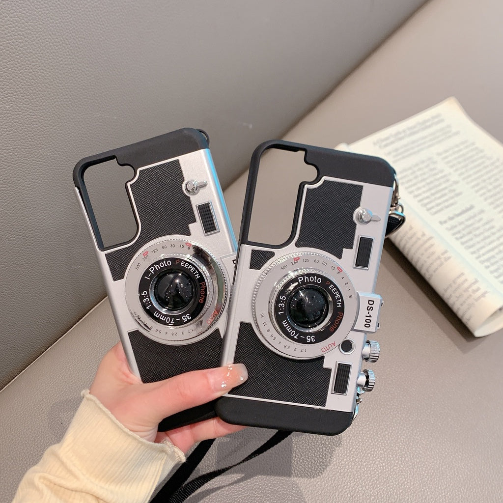 3D Vintage Camera Case for Samsung Galaxy S24 Plus | Retro Designer | Detachable Sling