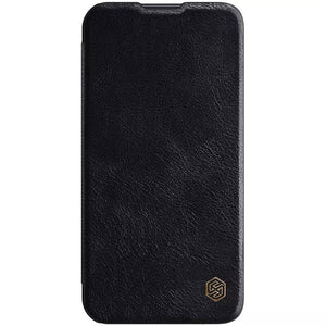 iPhone 15 Series Nillkin Camera Protection QIN Leather Flip Case Black