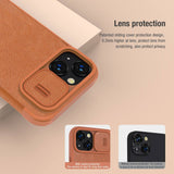 iPhone 15 Series Nillkin Camera Protection QIN Leather Flip Case Brown