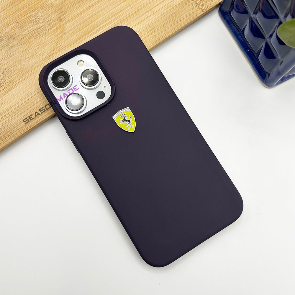 iPhone 14 Pro Max Ferrari Sports Car OG Silicone Deep Purple Case Cover Clearance
