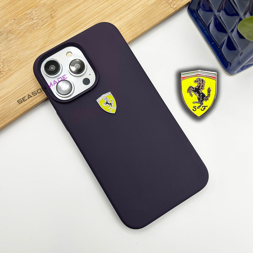 iPhone 14 Pro Max Ferrari Sports Car OG Silicone Deep Purple Case Cover Clearance