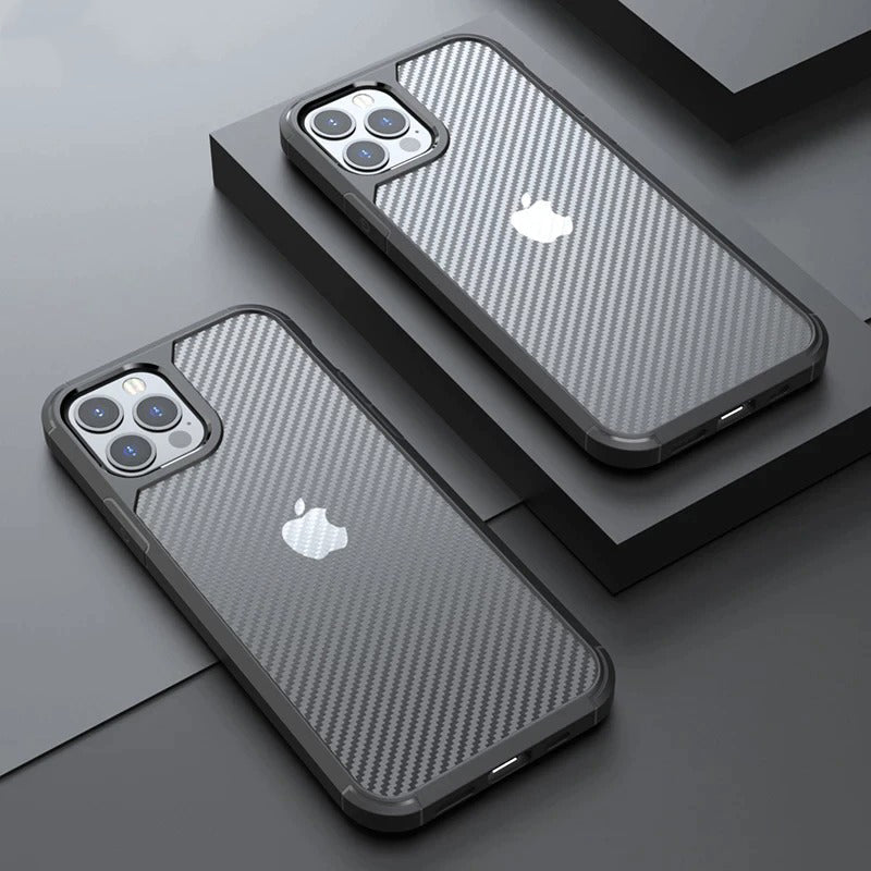 iPhone Matte Carbon Fiber Design Shockproof Case Cover